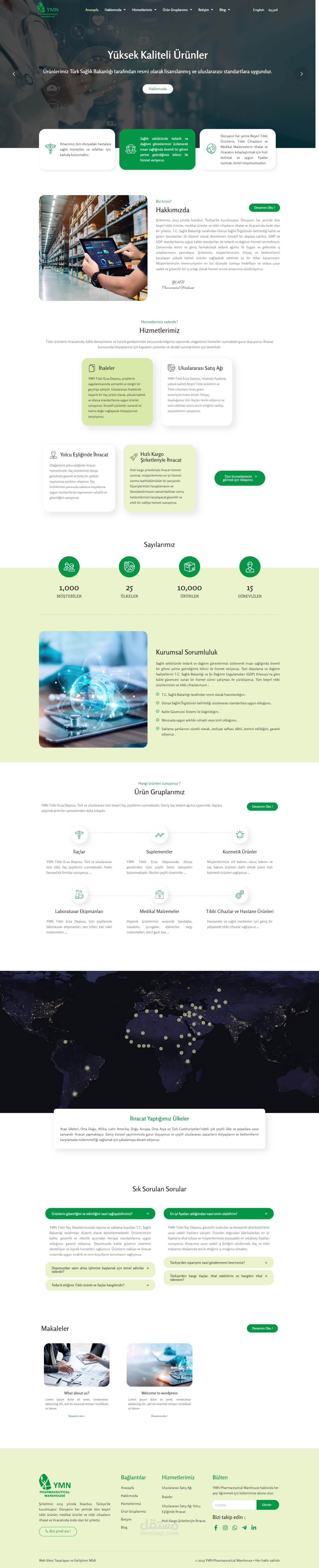 إنشاء موقع إلكتروني لشركة YMN Pharmaceutical Warehouse