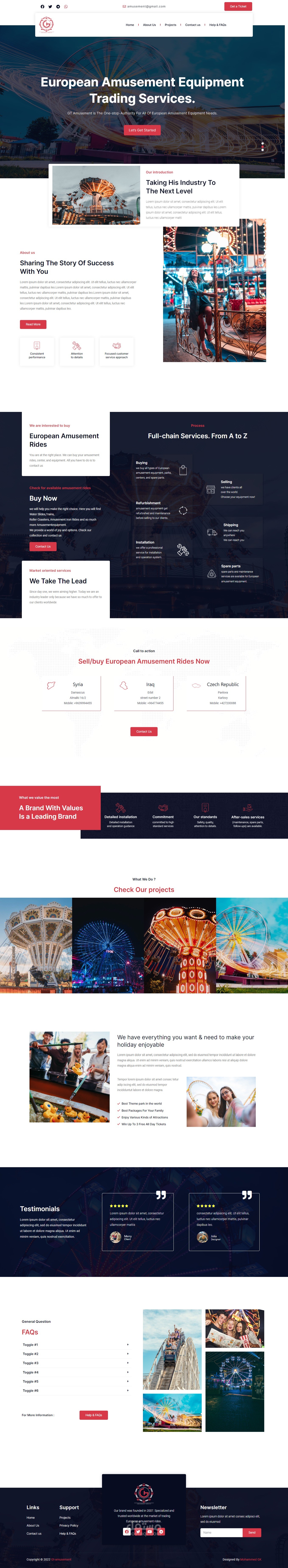 إنشاء موقع إلكتروني لشركة Gtamusement