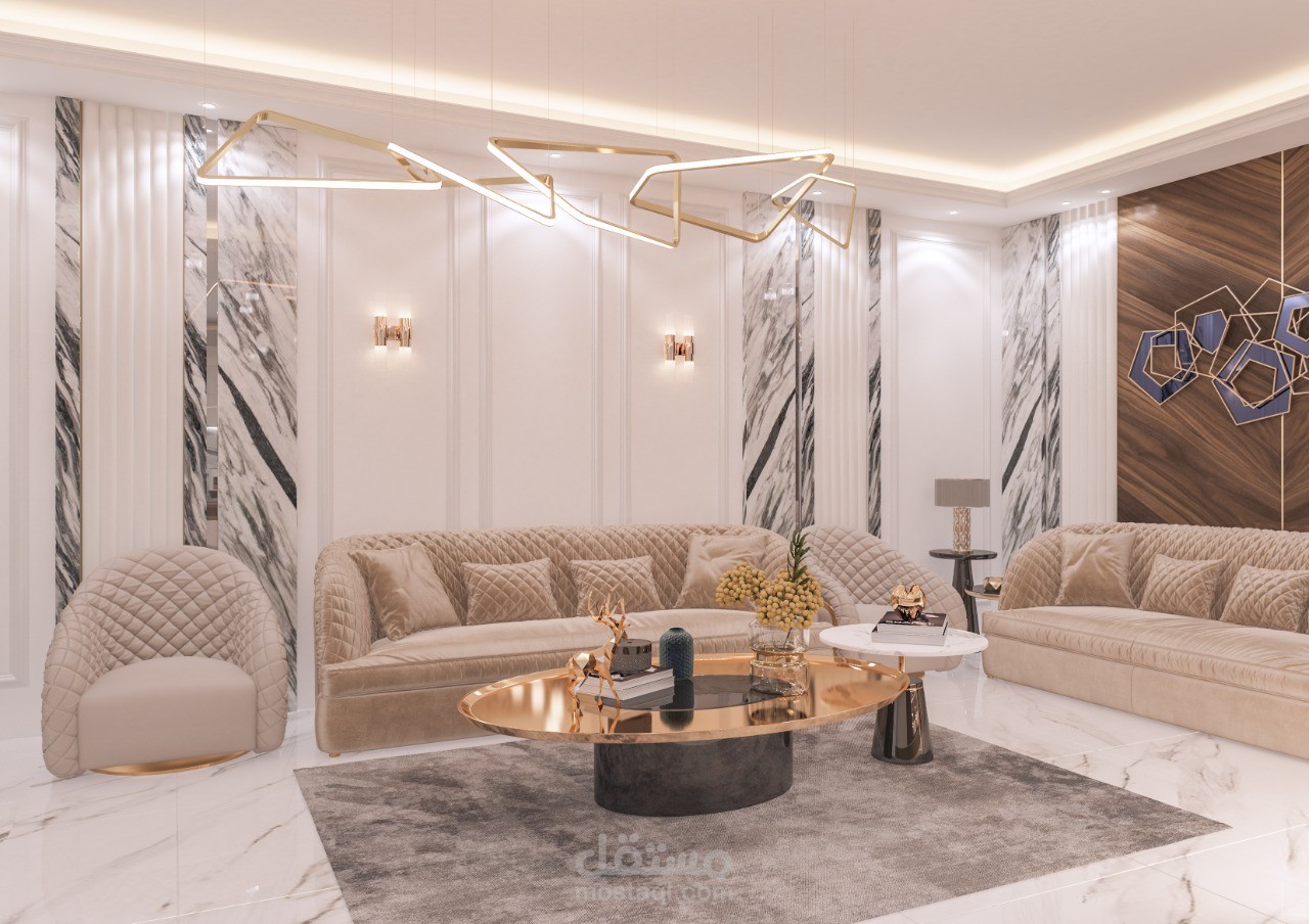 ريسبشن بمطبخ مفتوح تصميم مودرن