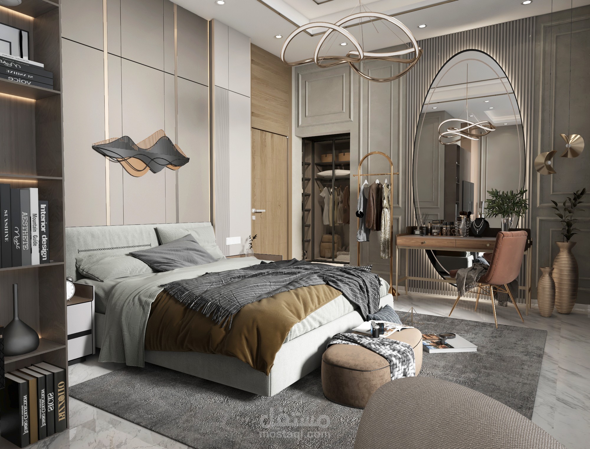 غرفة نوم نيو كلاسيك