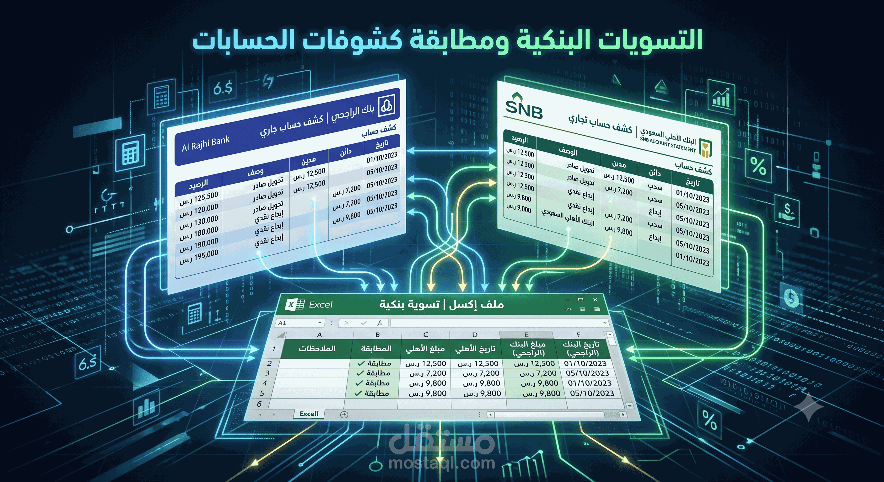 التسويات البنكية ومطابقة كشوفات الحسابات المالية باحترافية