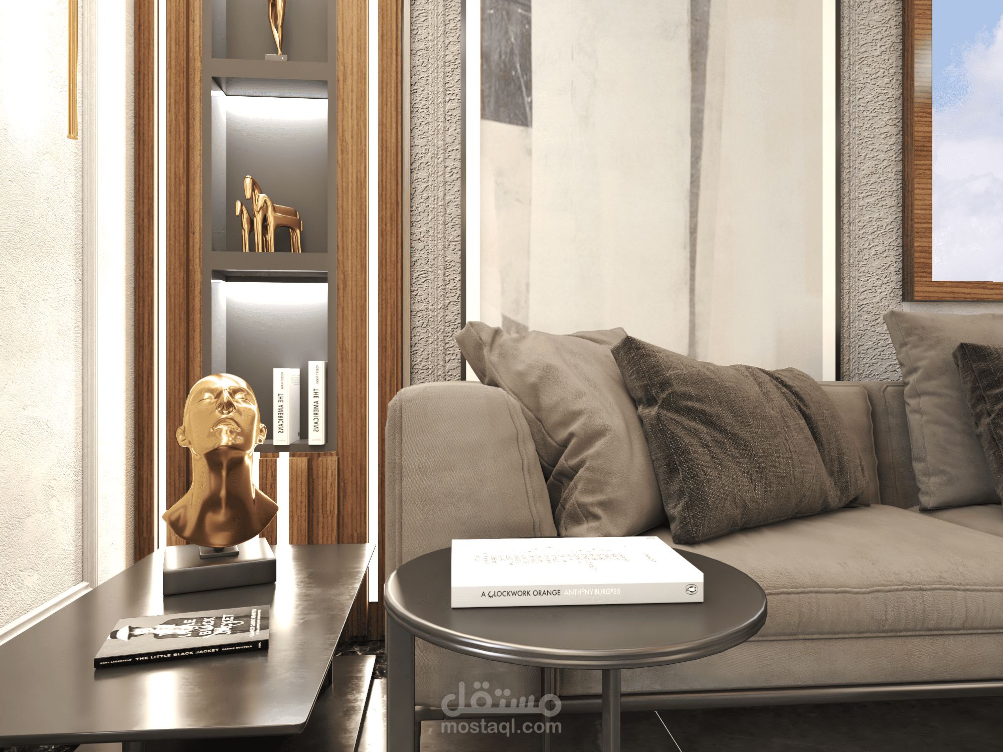 تصميم فراغ استقبال معيشة مودرن