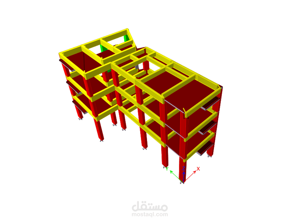 تصميم انشائى لمبنى سكنى بمساحه ٩٠ متر مربع