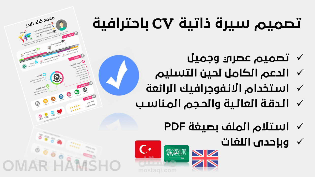 تصميم سيرة الذاتية مع الانفوجرافيك باحترافية عالية