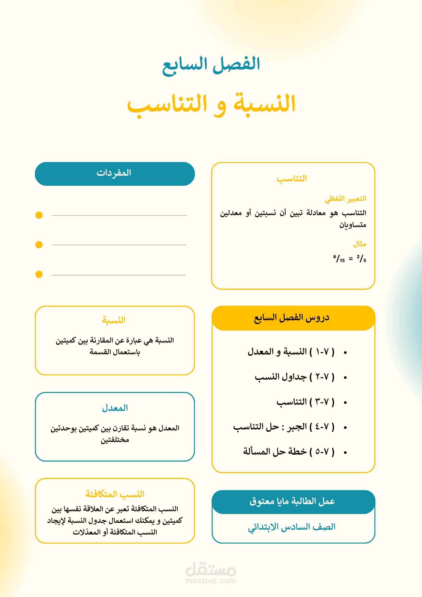 تصميم نموذج لدرس رياضيات