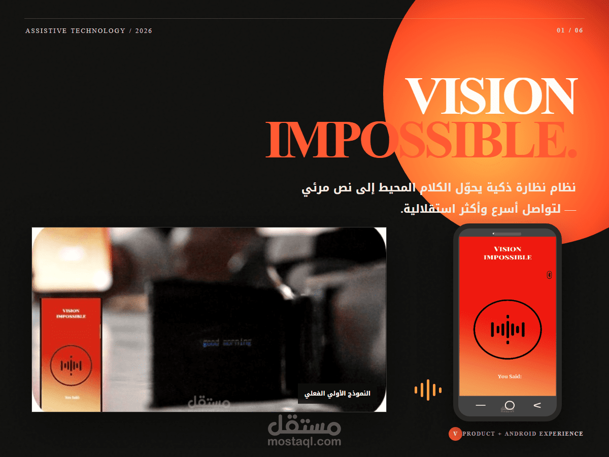 تطبيق Vision Impossible لتحويل الكلام إلى نص على نظارة ذكية