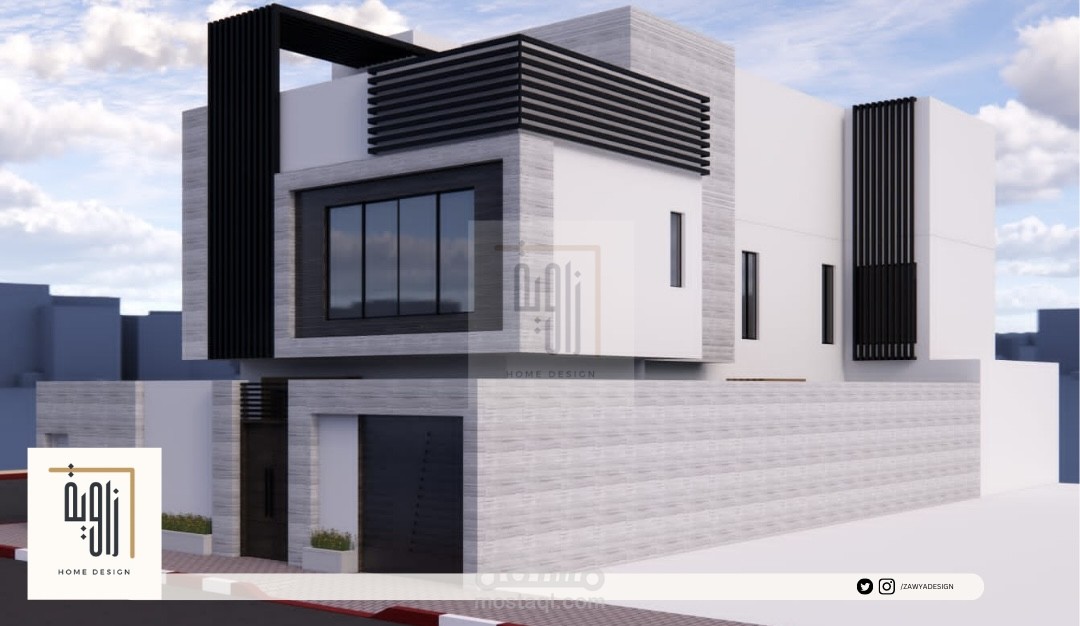 واجهة منزل مودرن في مدينة الرياض