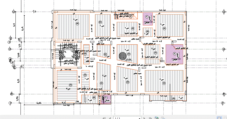 المخططات الانشائية والمعمارية والصحية والسباكة والكهرباء  واعمال الفرش والديكور