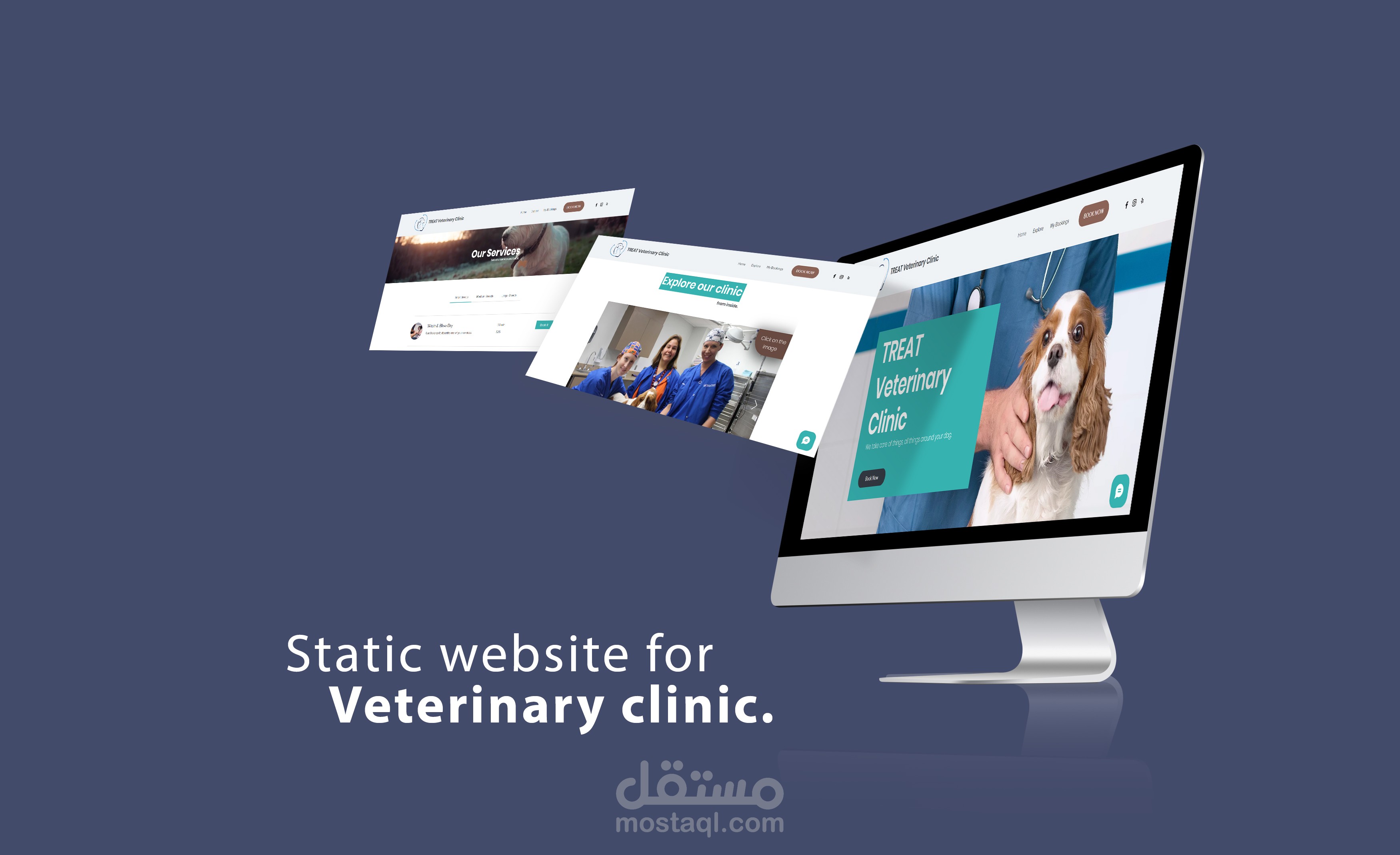 تصميم موقع كامل لعيادية بيطرية.
