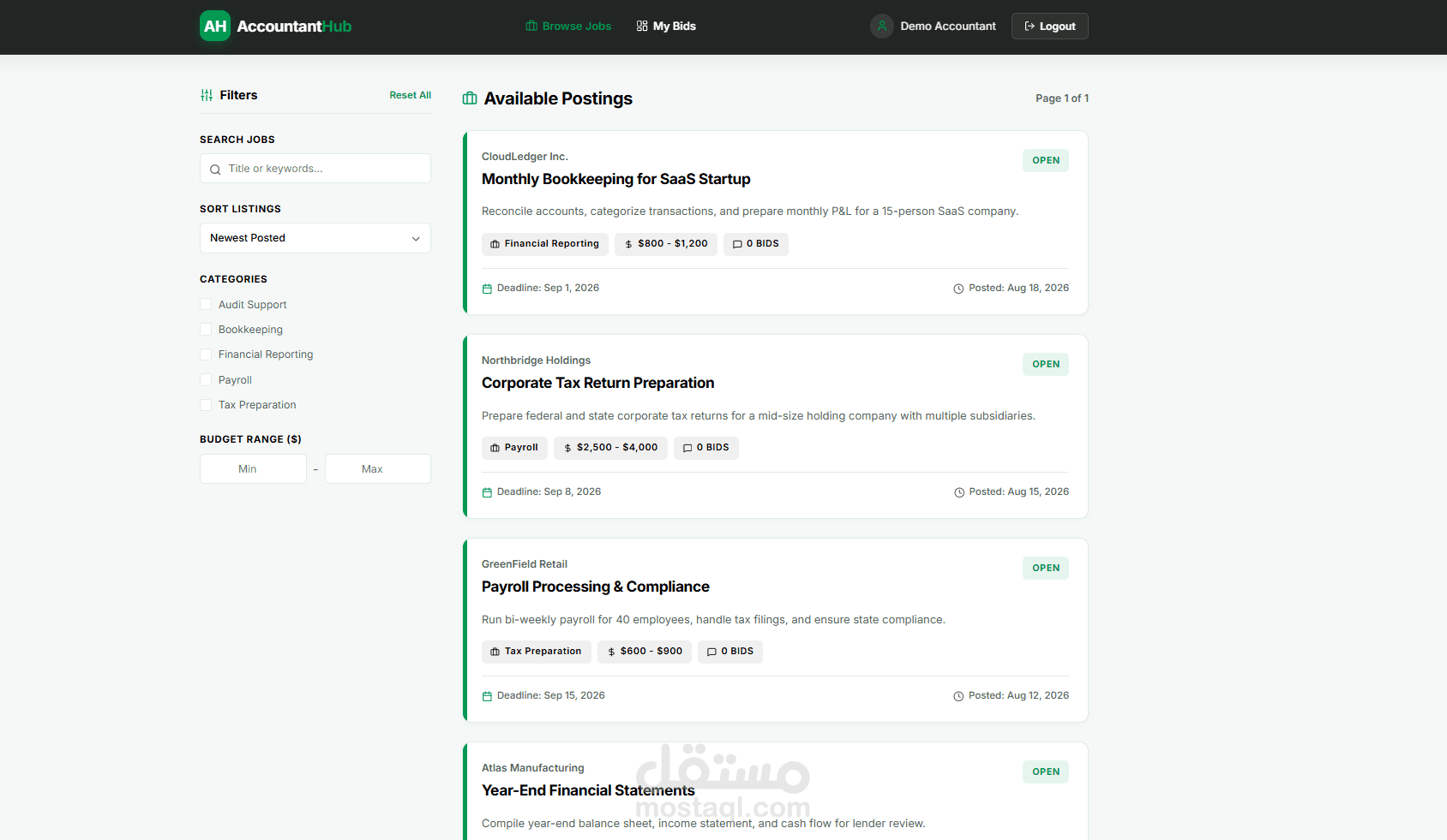 منصة إدارة وتتبع المعاملات Accountant Hub