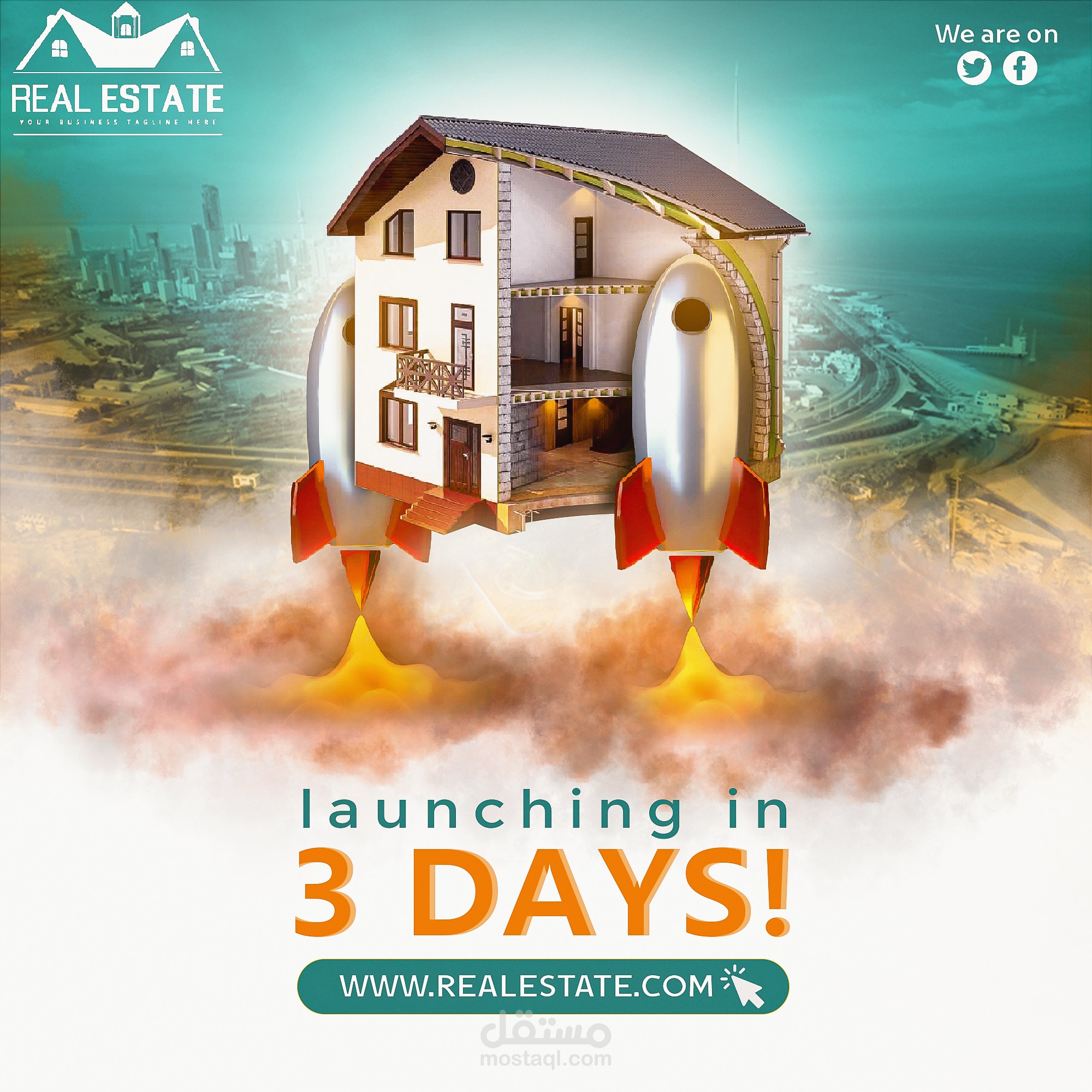 تصميم بوست سوشل ميديا لشركة عقارات