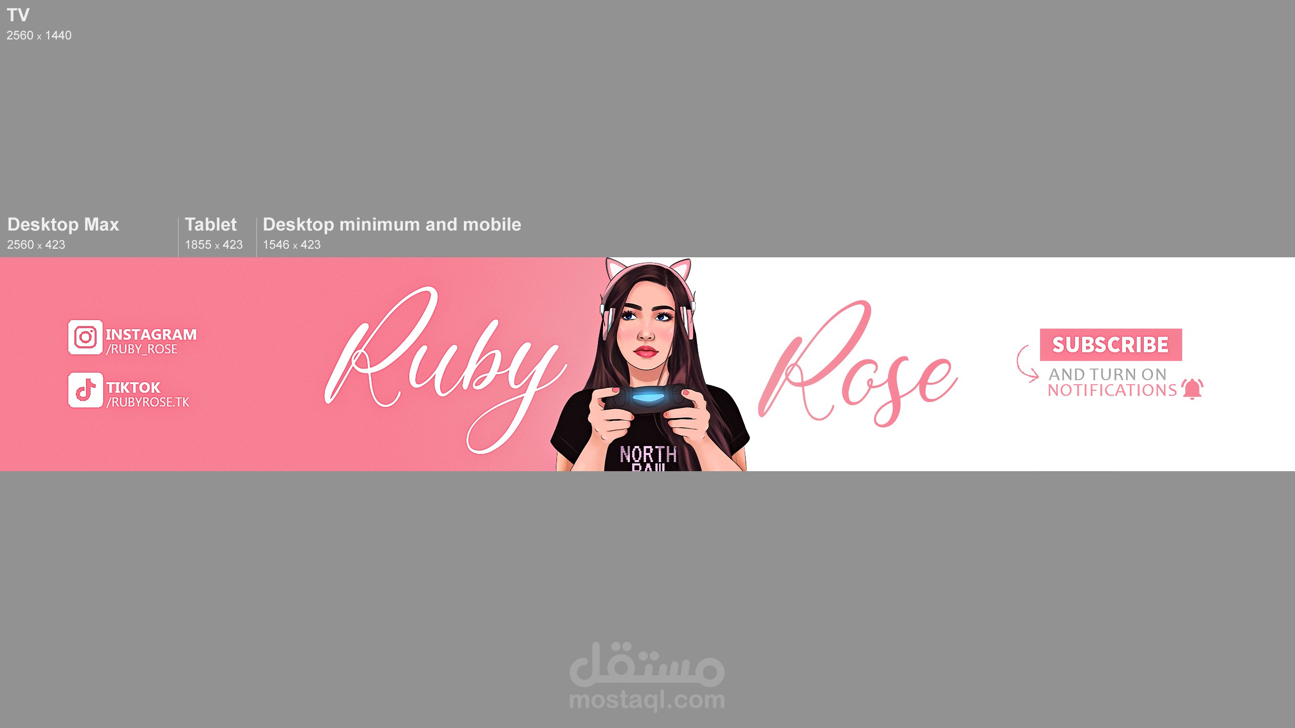 تصميمات غلاف يوتيوب للبنات youtube banner design