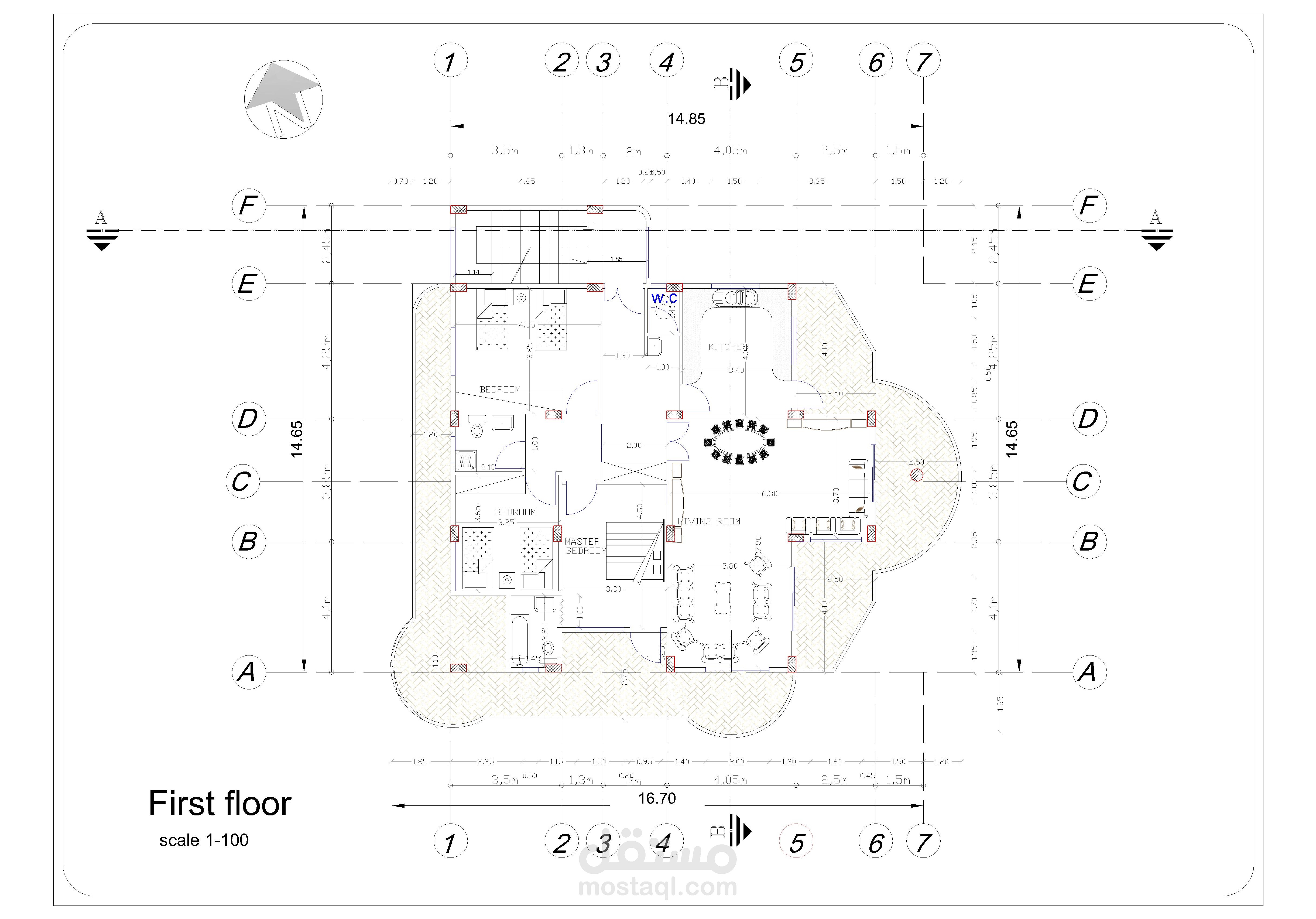 رسم مسقط على برنامج اوتوكاد