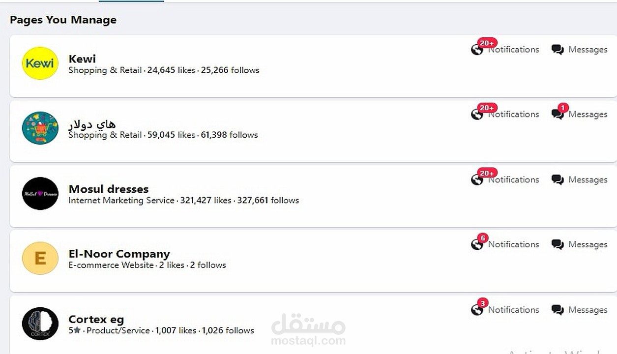 إدارة صفحات الفيسبوك مقابل 10$ فقط