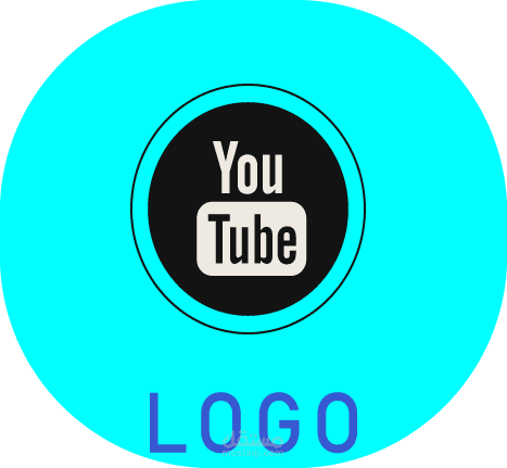 شعار يوتيوب ببرنامج اليستريتور