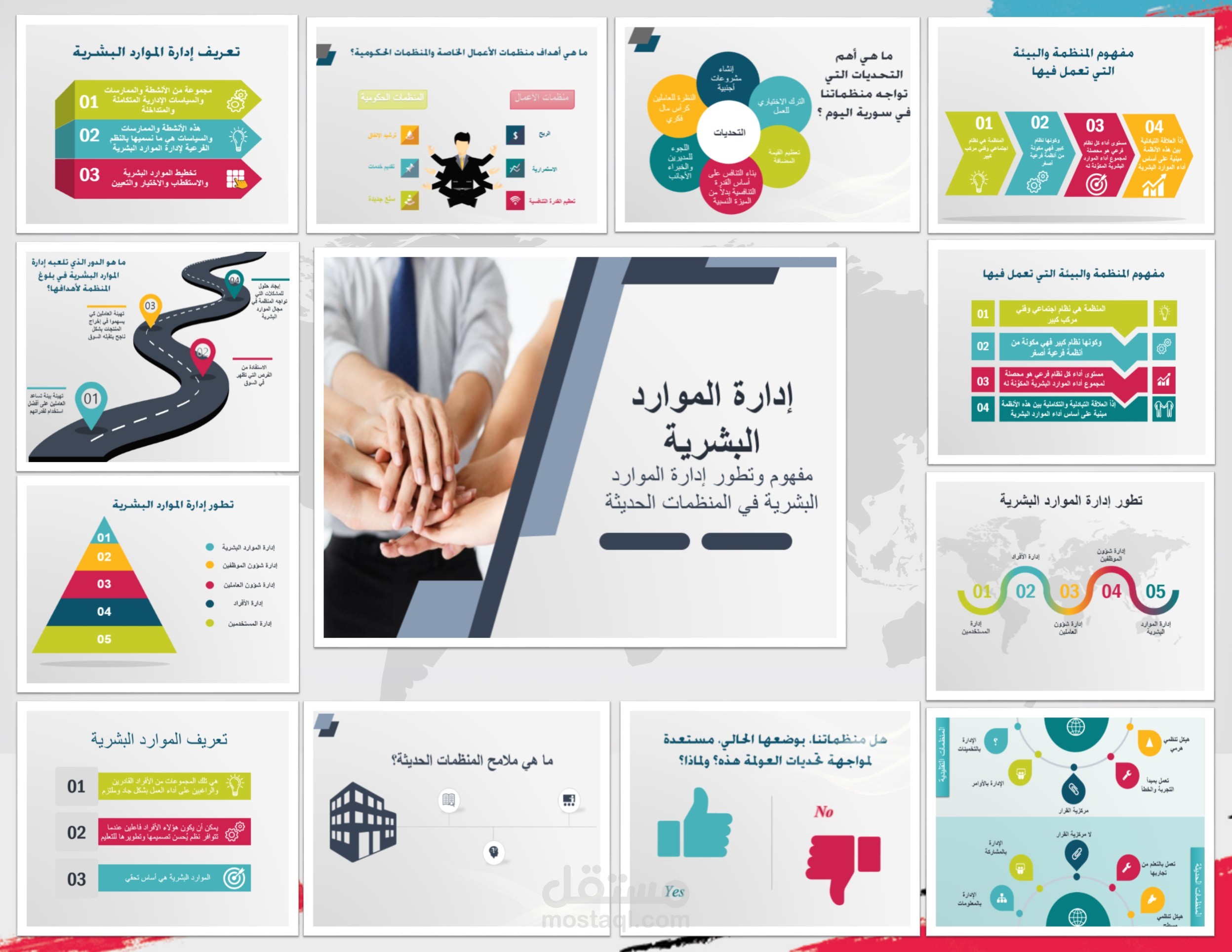 تصميم عرض بوربوينت powerpoint  عن إدارة الموارد البشرية