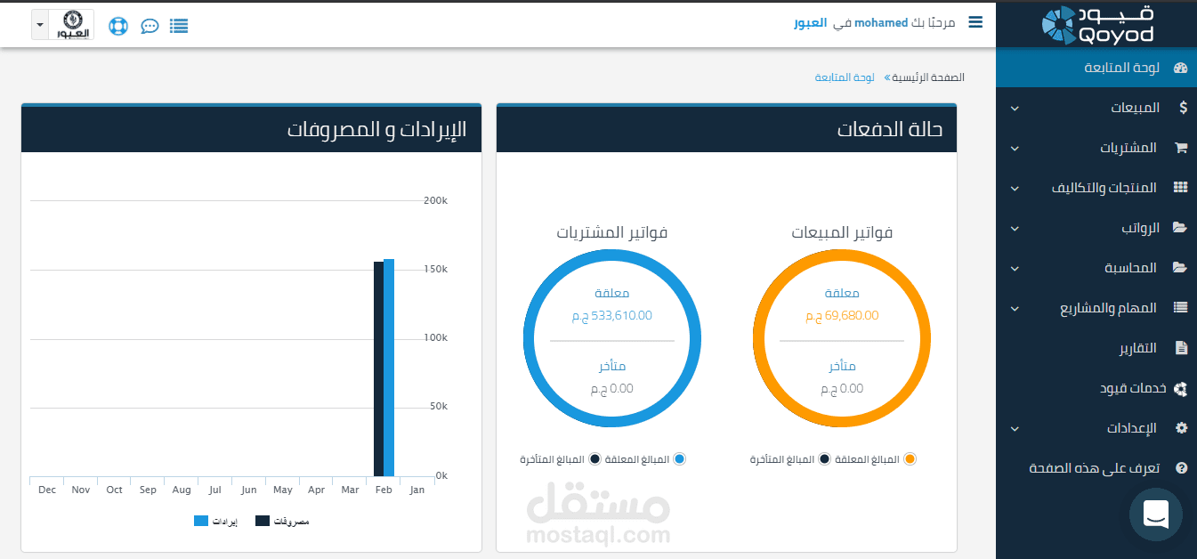 انجاز الاعمال علي منصه قيود