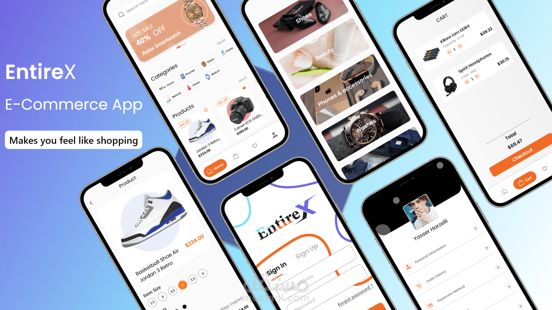 تطبيق متجر الكتروني Entirex