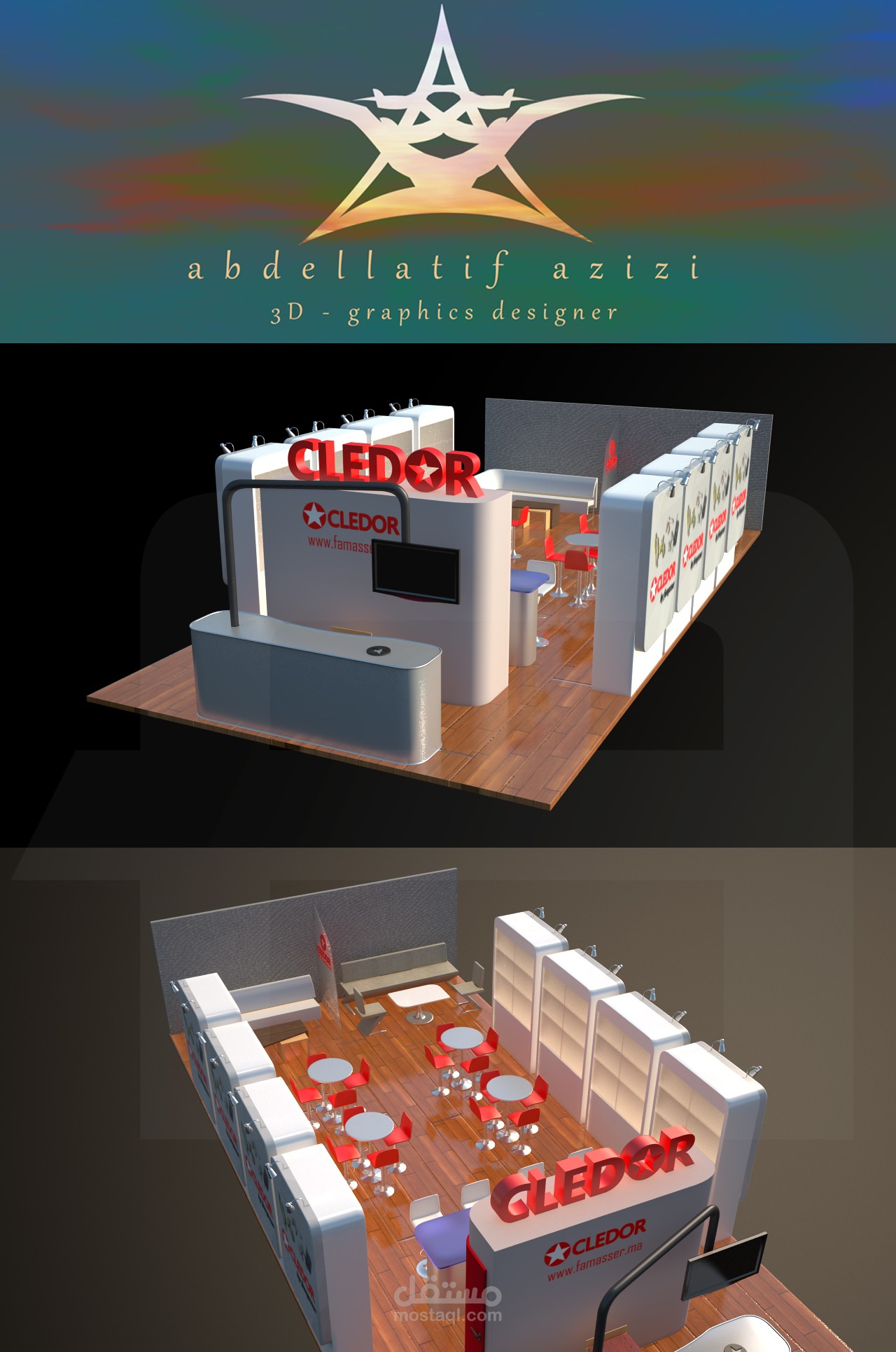 3D render stand cledor -by famasser