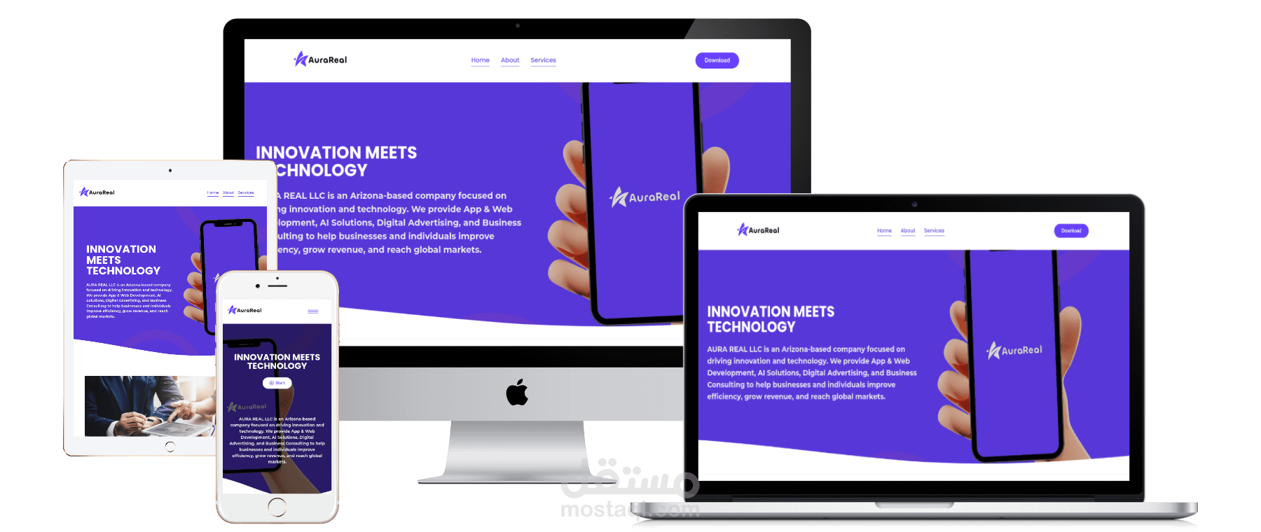 بنيت المنصة الرقمية لشركة تقنية أمريكية (Aura Real LLC)