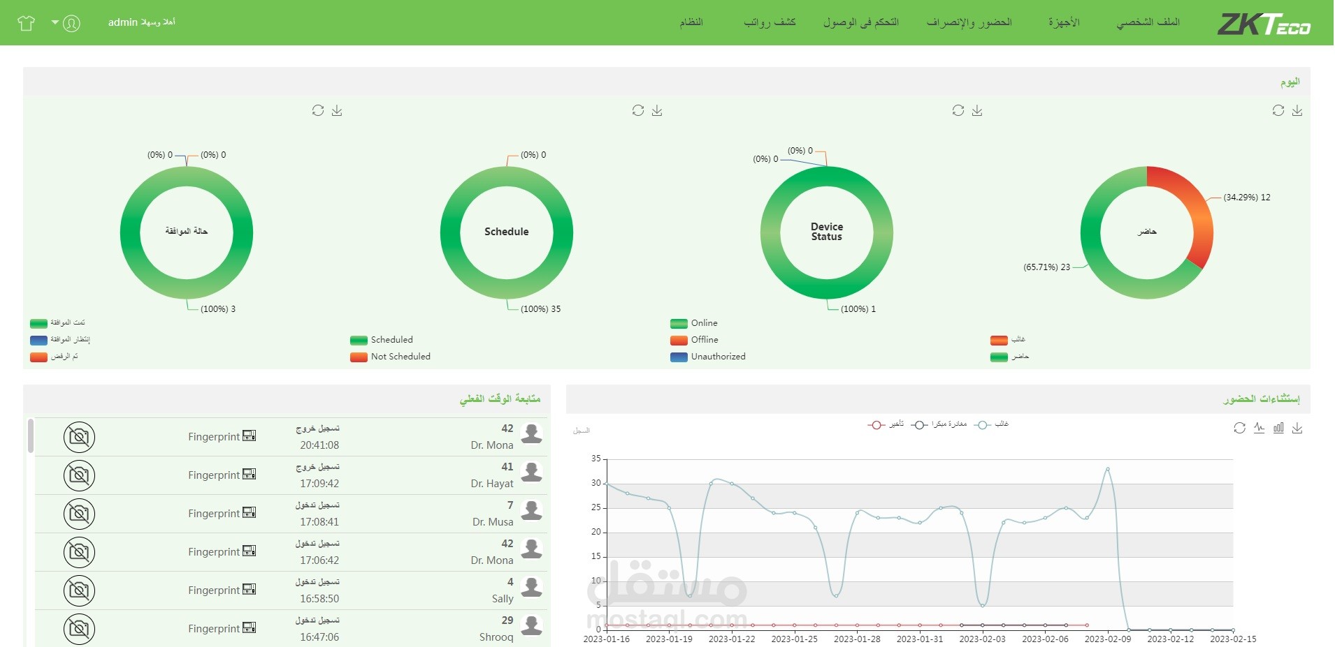 نظام Biotime 8.5  لادارة اجهرة الحضور والانصراف