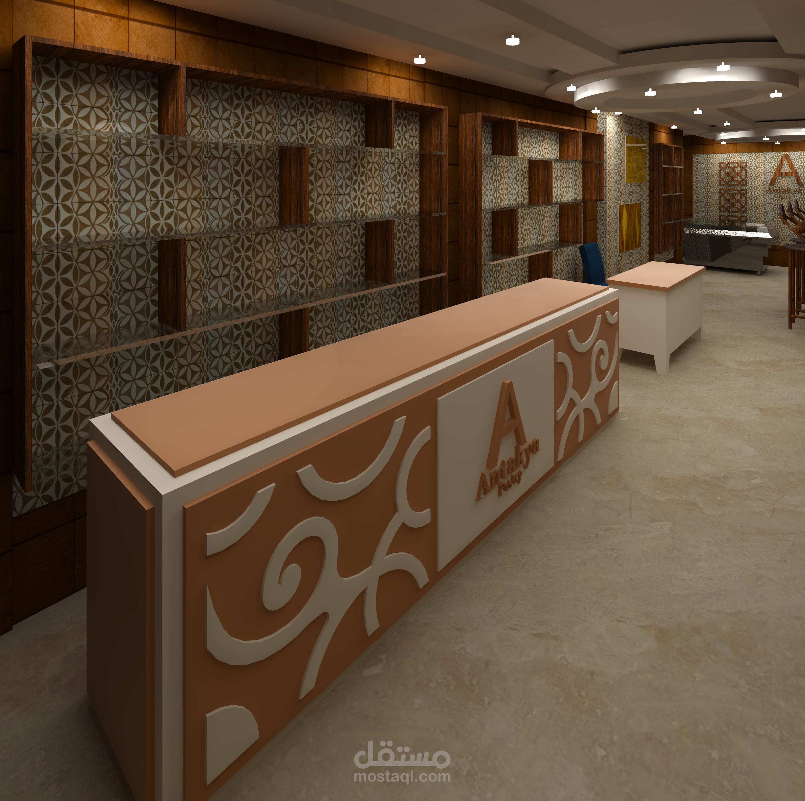 تصميم داخلي لمحل معجنات