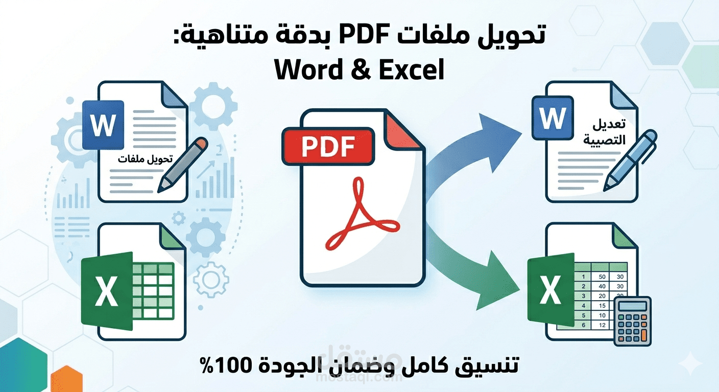 تحويل ملفات PDF الي وورد او اكسيل
