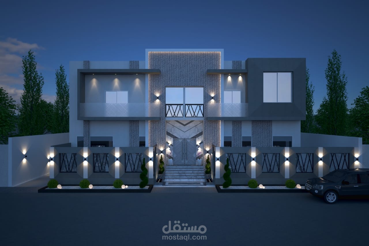 تصميم واجهة فيلا في التجمع