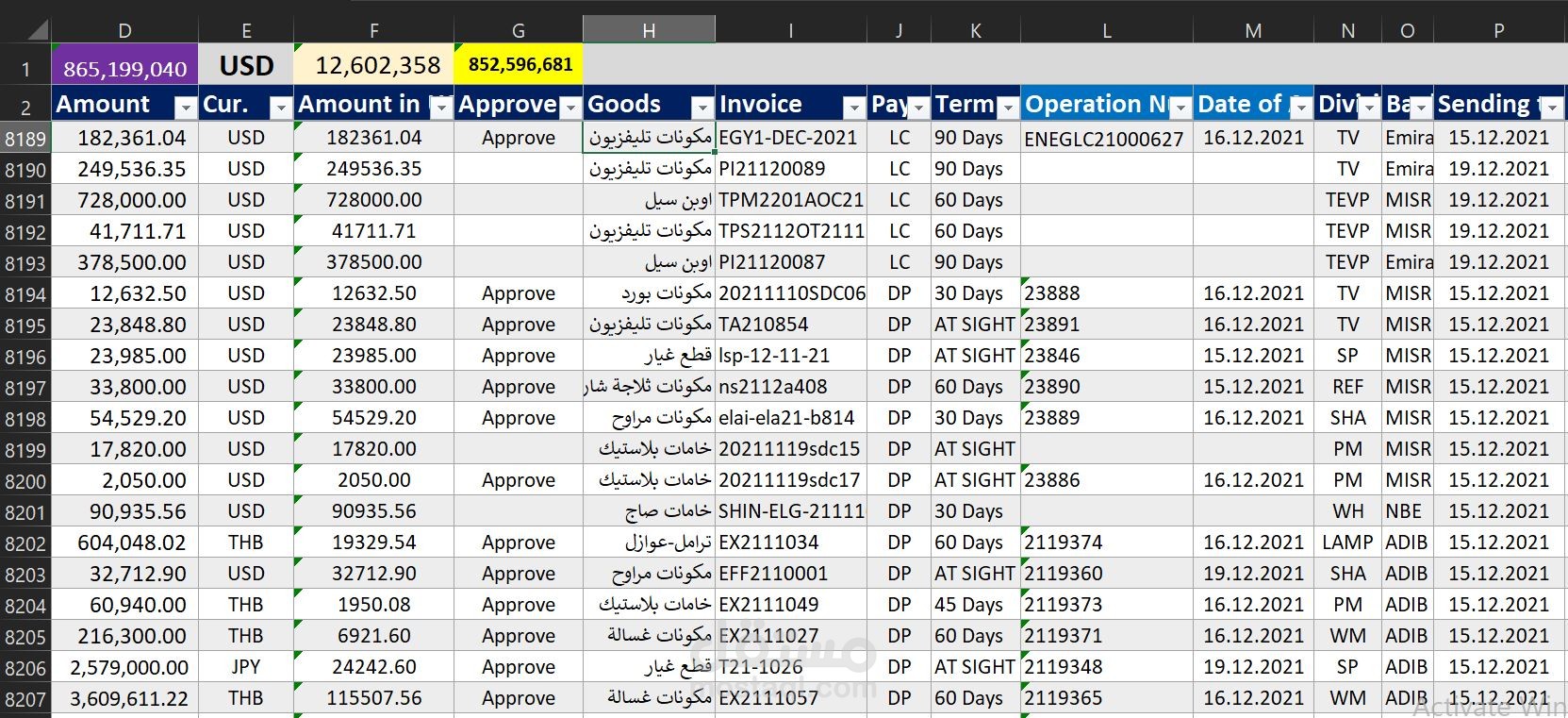 إدخال وتنظيم البيانات