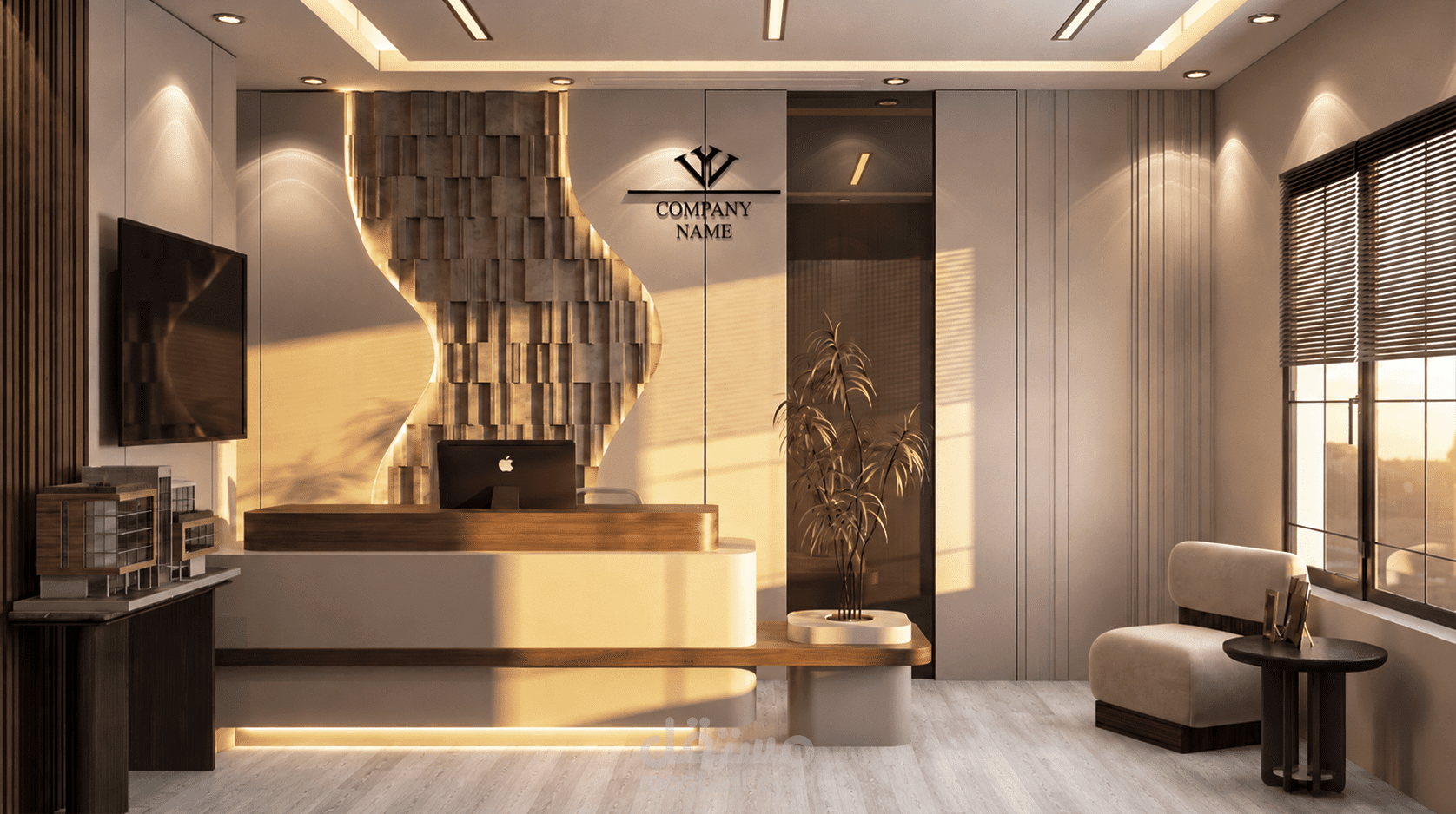 تصميم داخلي اداري ل مكتب عقارات بالسعوديه  - Interior Office Designs -KSA