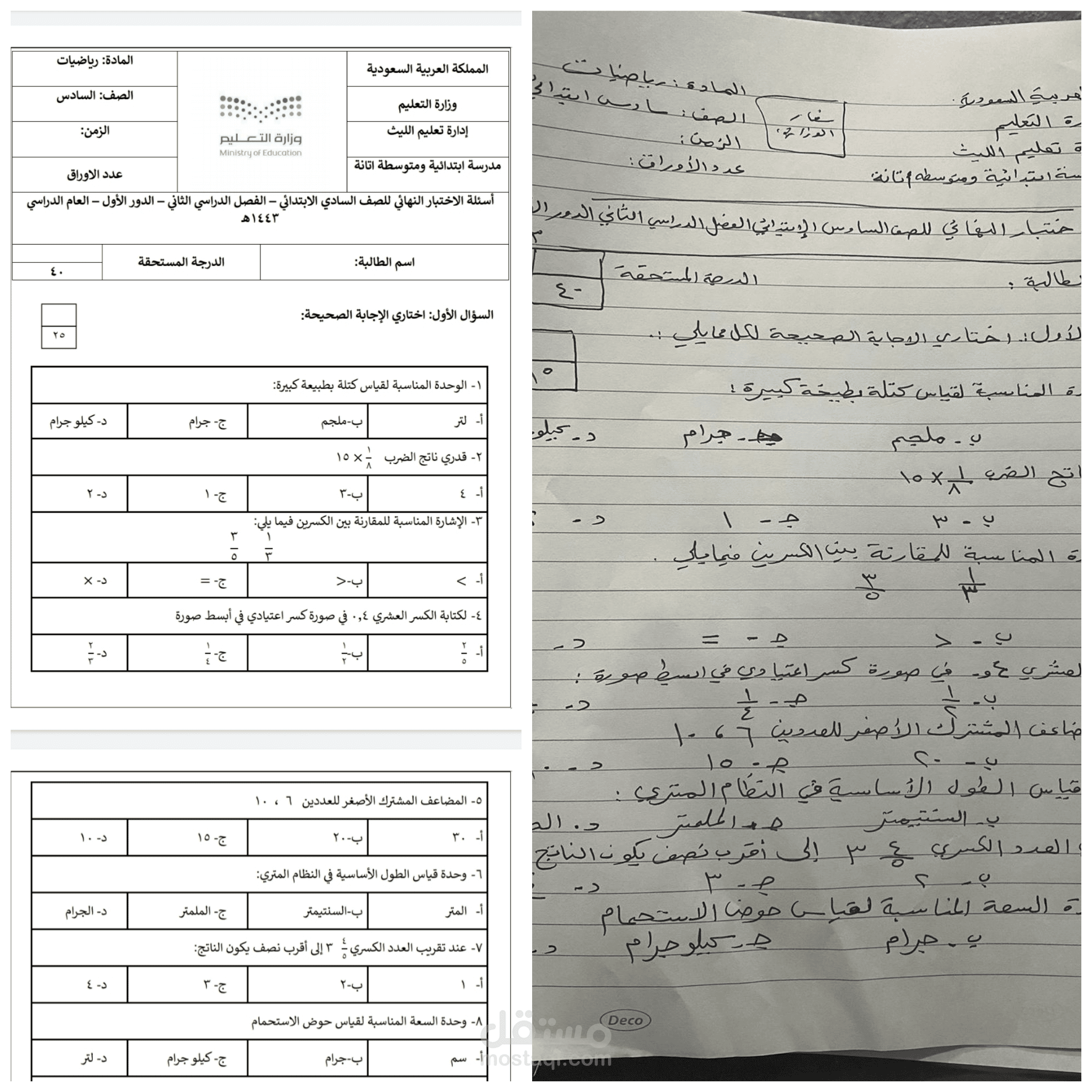 تنسيق وترتيب المذكرات