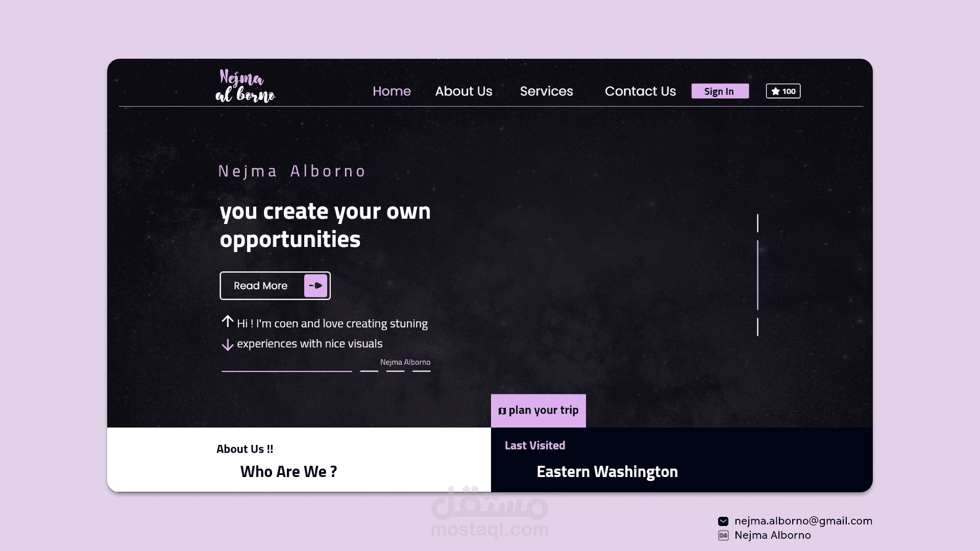 Web page design  UX/UI