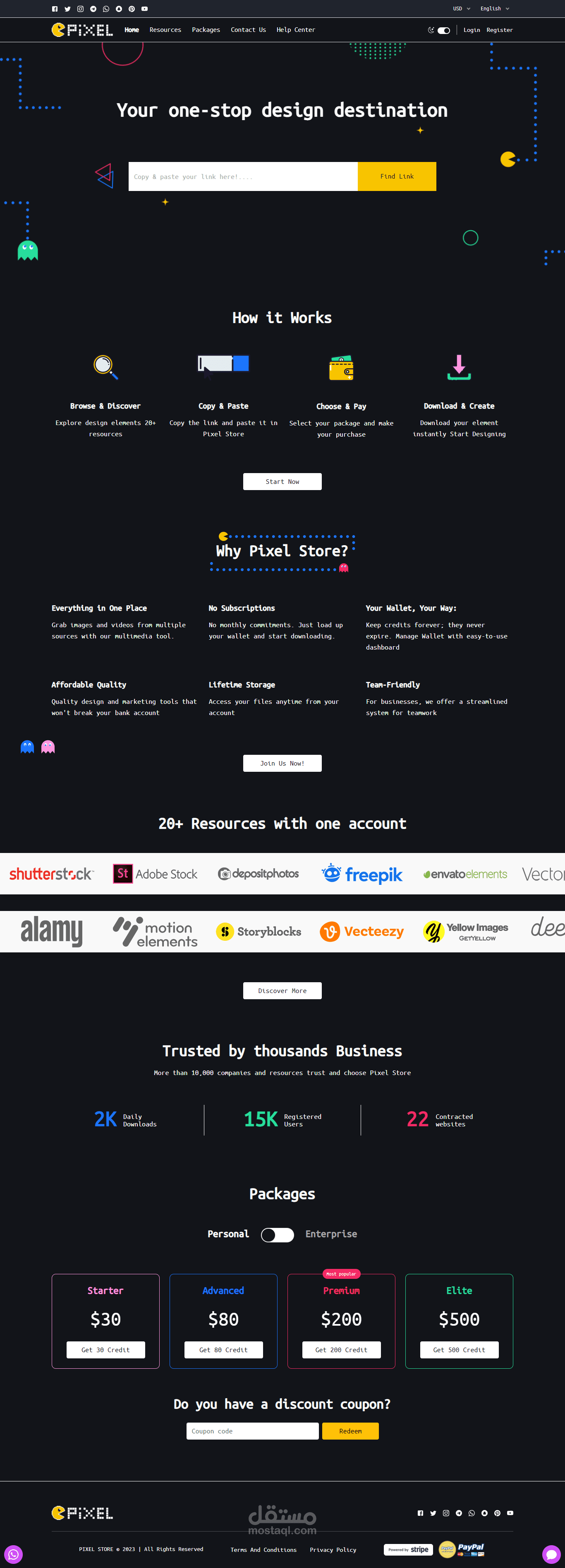 Pixel - موقع لإنشاء تصاميم