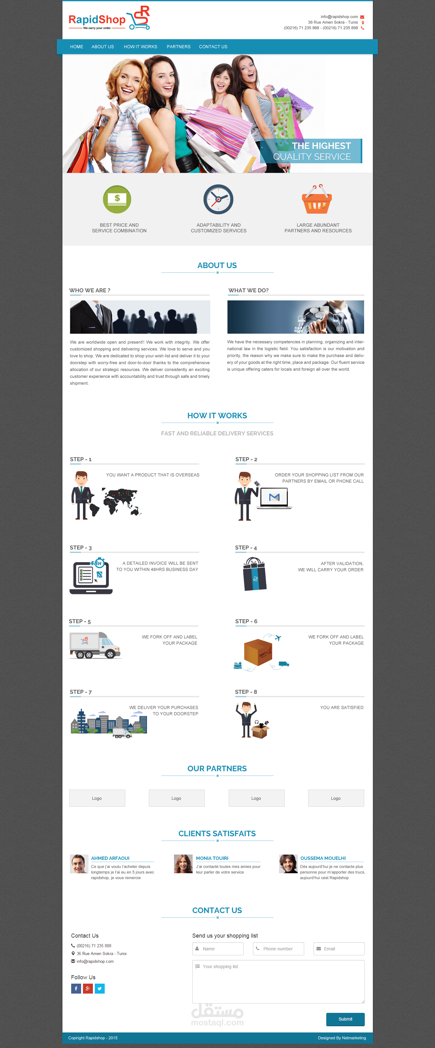 Website for shiping company