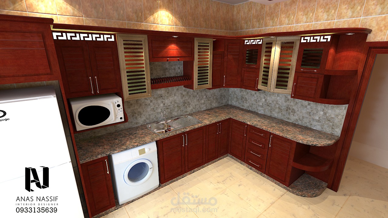 تصميم مطبخ في شقة سكنية بسيطة