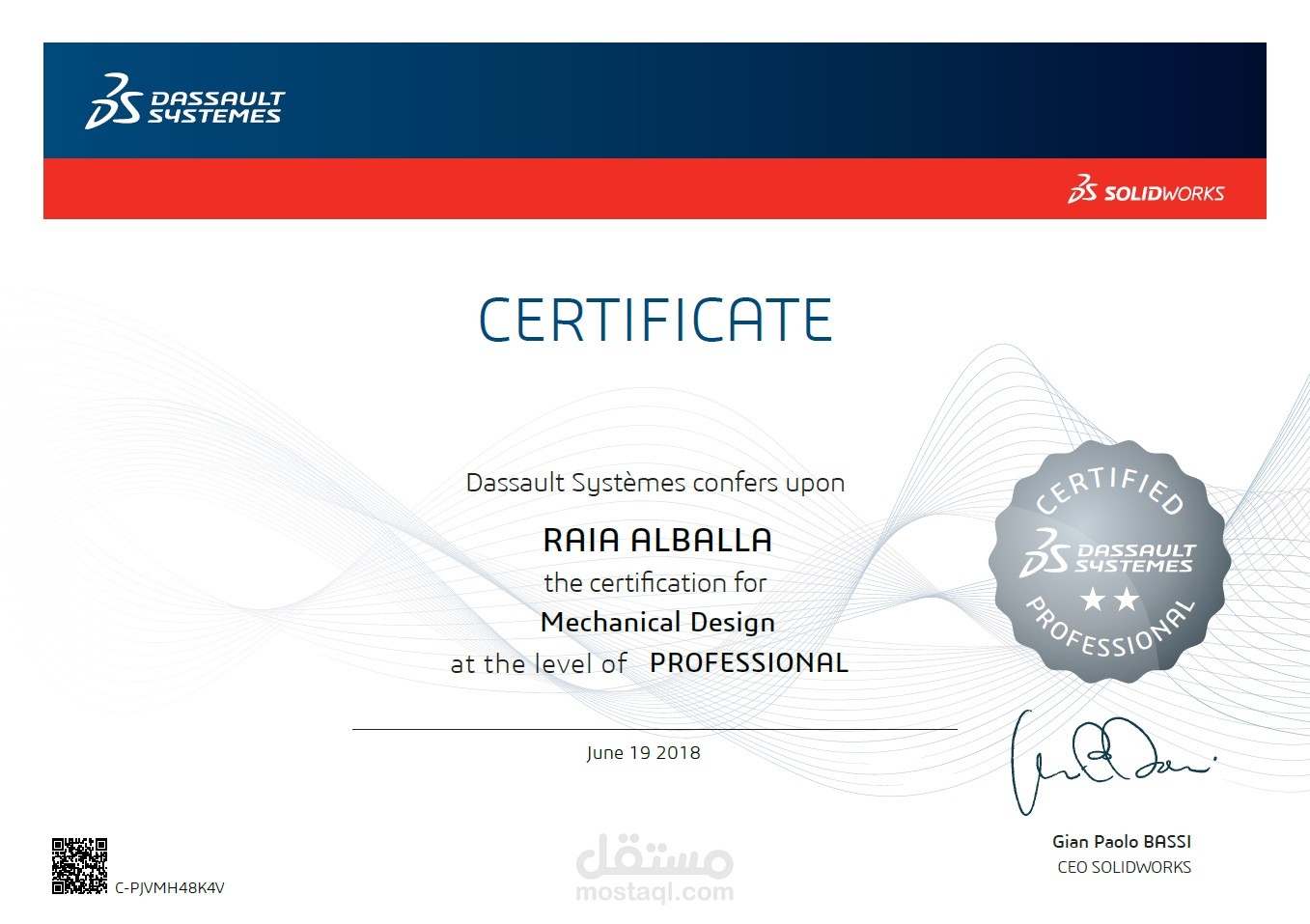 Certified Solidworks Professional