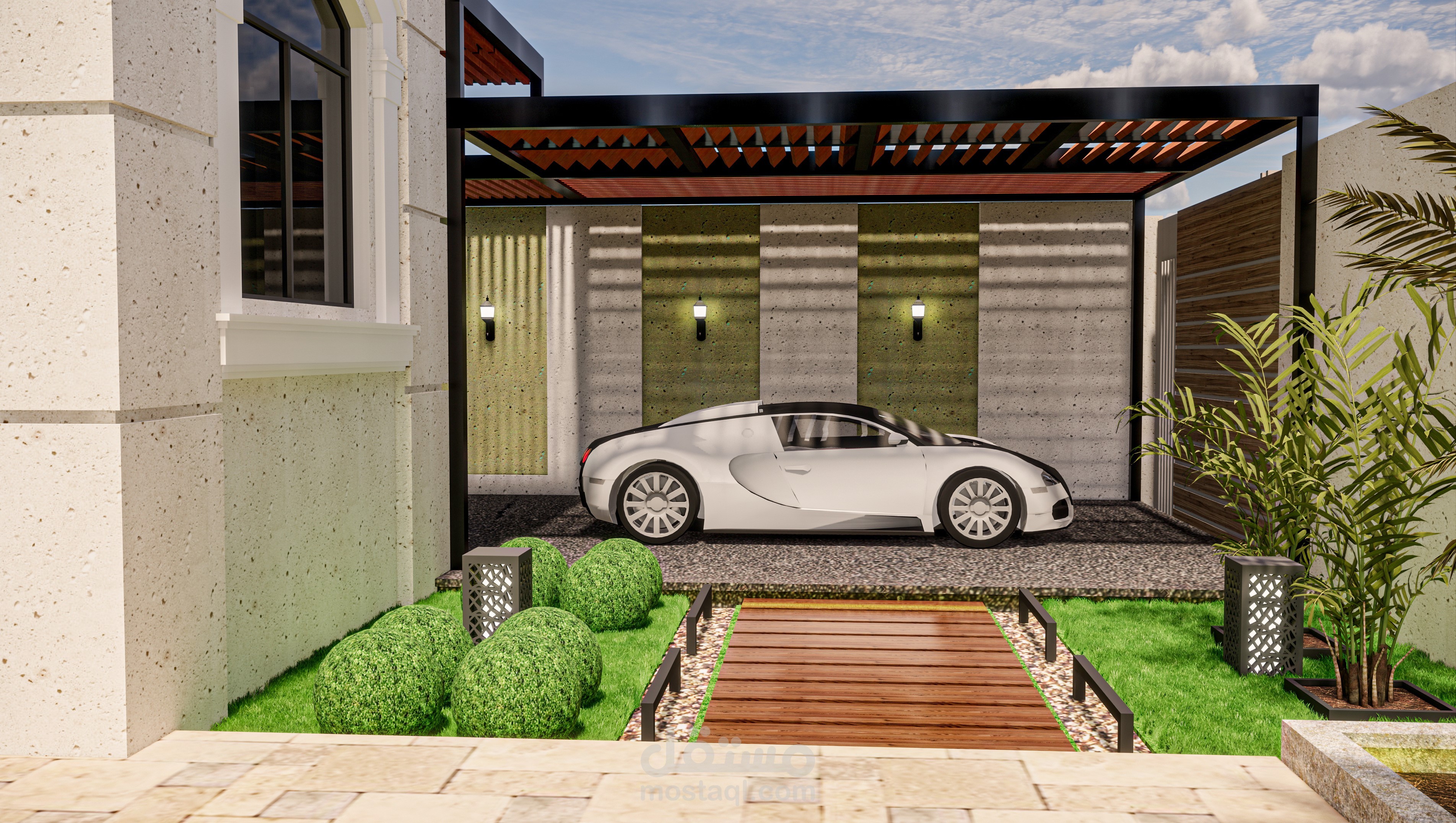 تصميم حديقة فلة