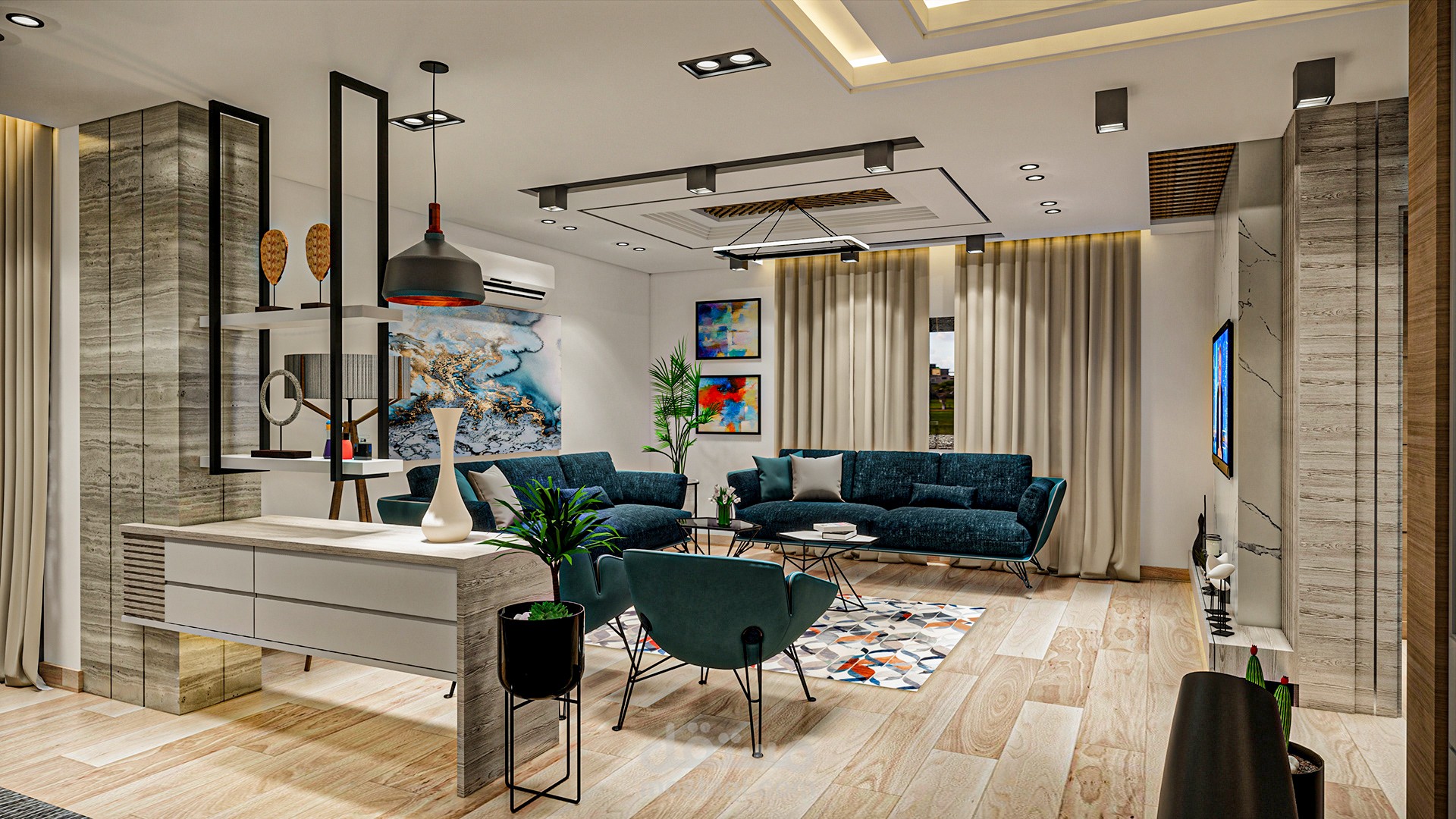 تصميم داخلي لشقة سكنية