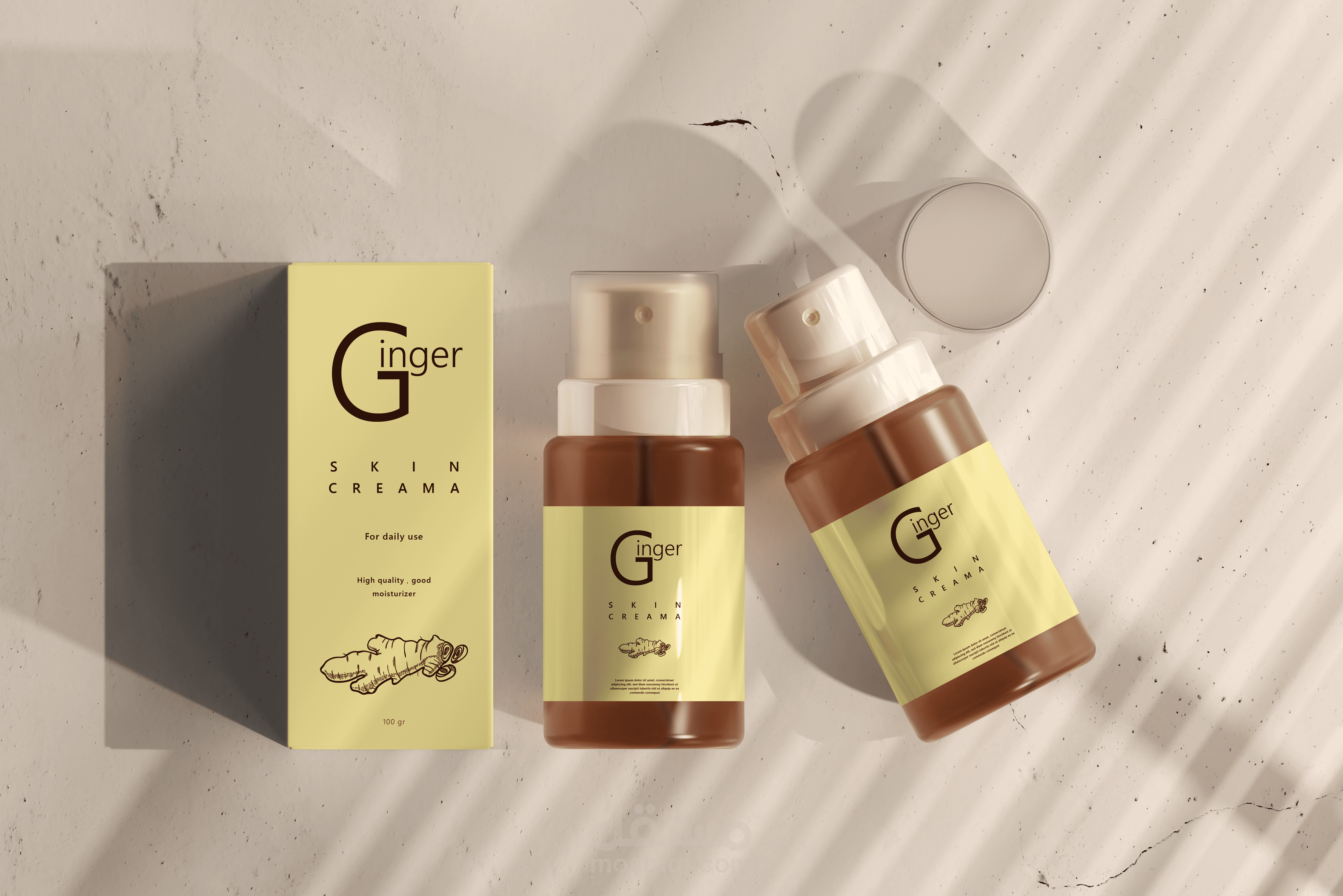تغليف لمنتج تجميلي كريم الزنجبيل