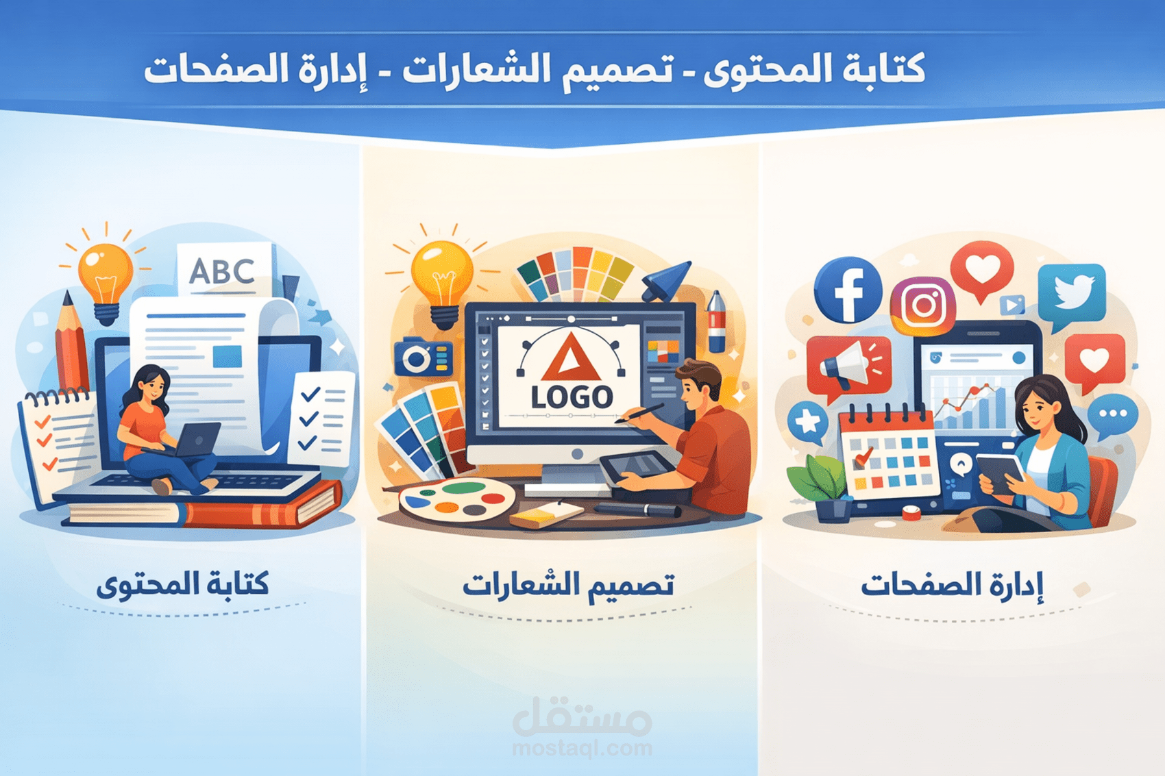 تصميم وكتابة منشورات سوشيال ميديا احترافية لزيادة التفاعل والمبيعات