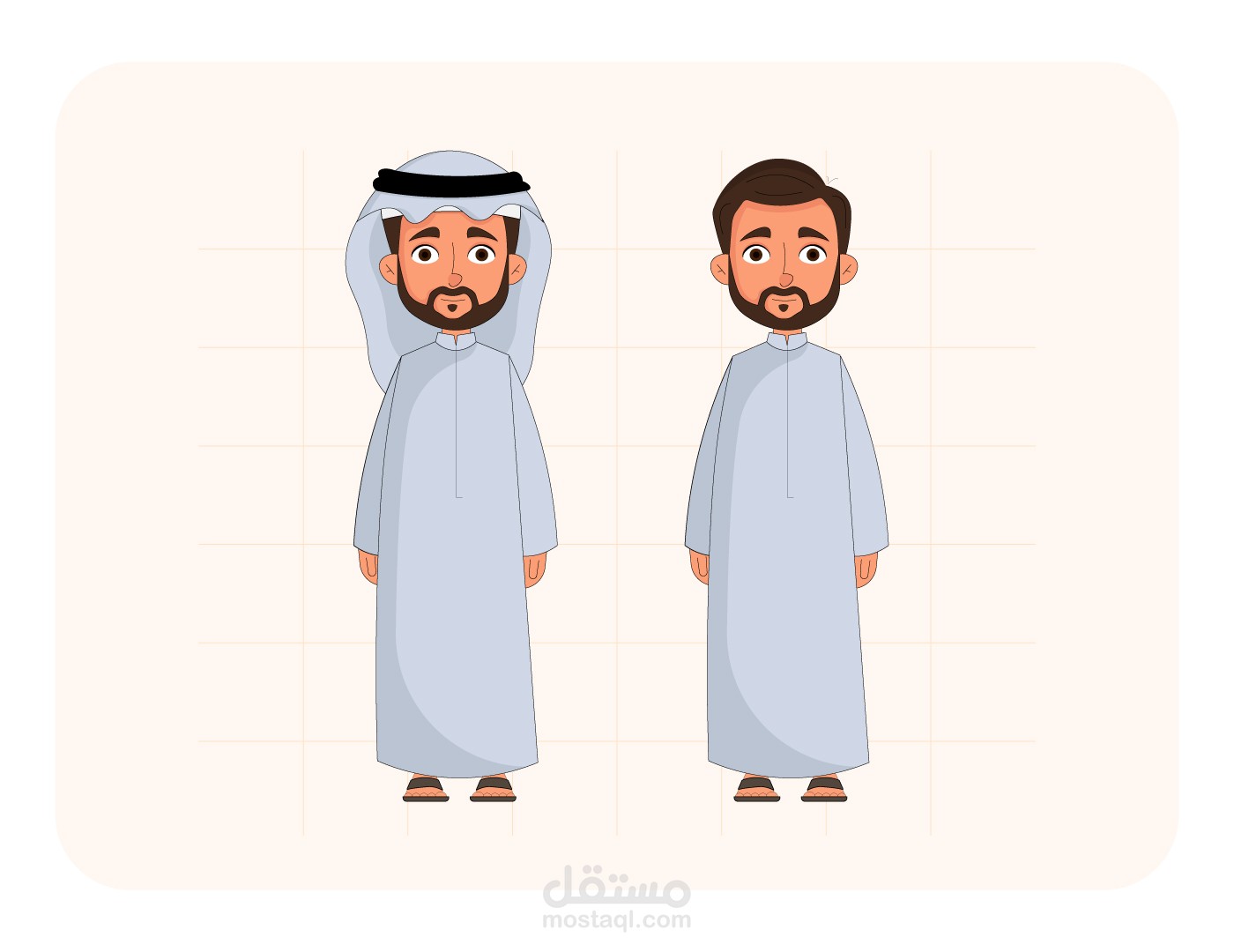 رسم شخصية كرتونية لرجل سعودي