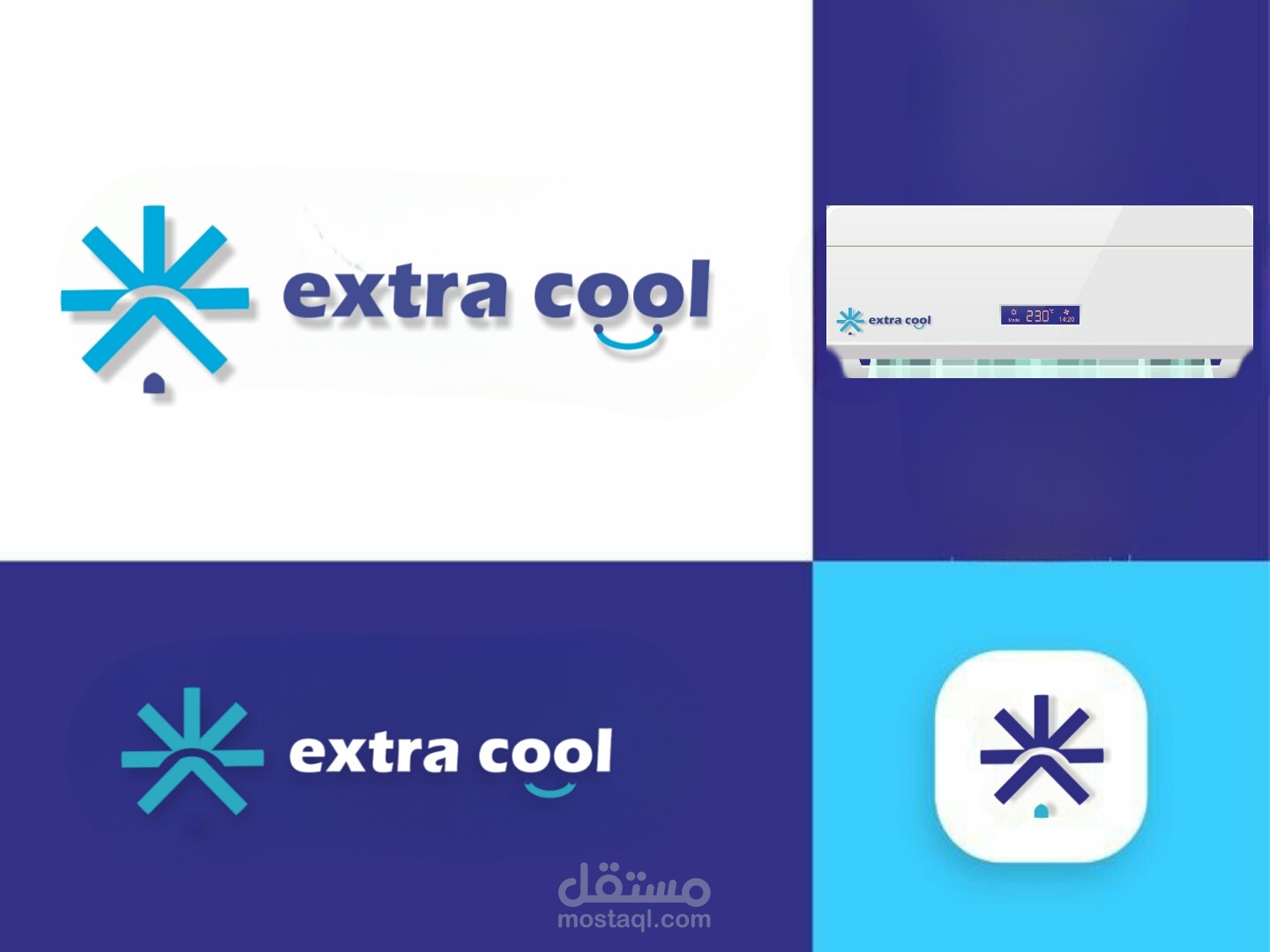 تصميم لوجو لشركه تكيفات extra cool