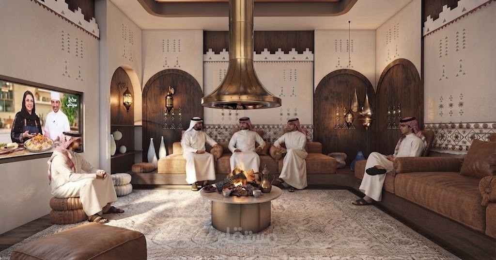 تصميم داخلي لمجلس خليجي فاخر بطابع تراثي معاصر – Luxury Arabian Majlis Interior Design