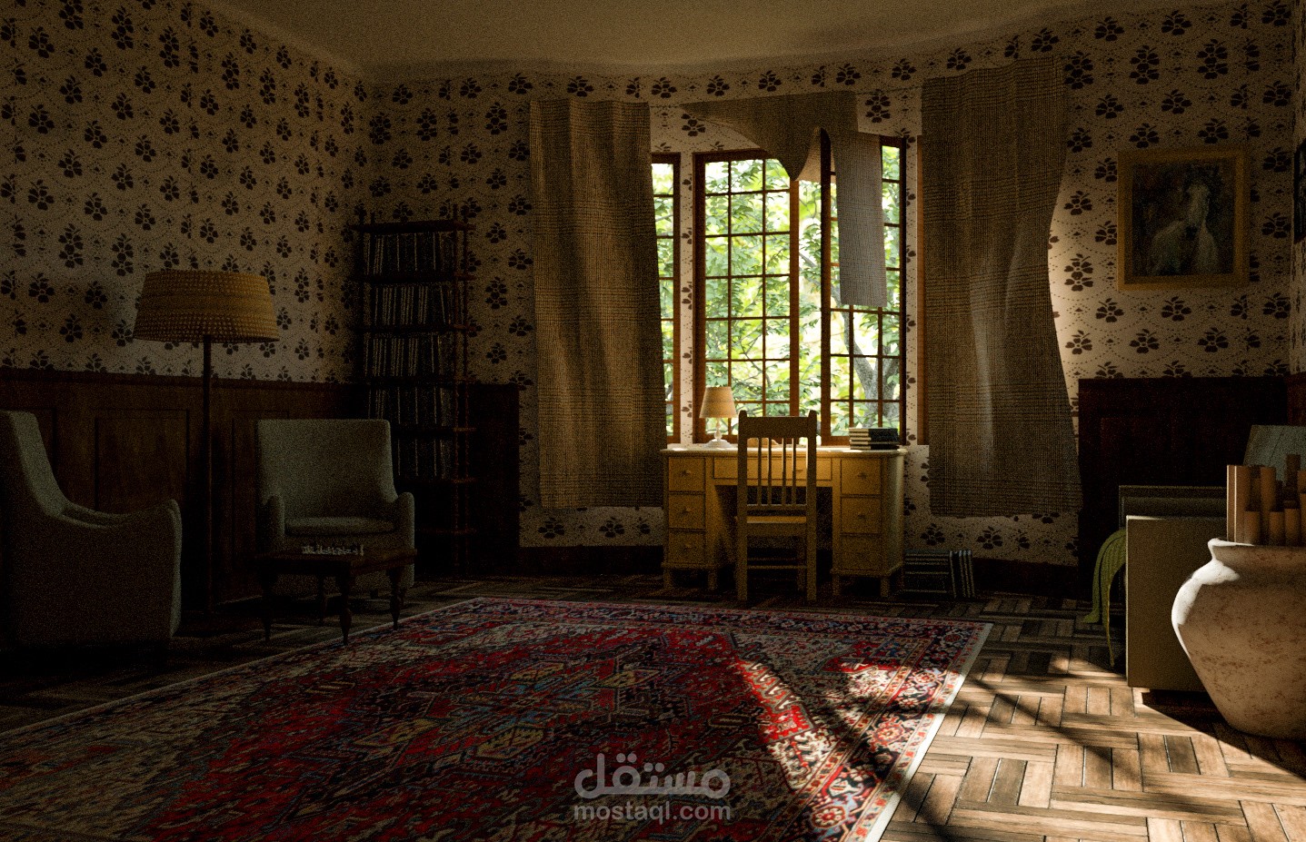 تصميم داخلي لغرفة كلاسيك