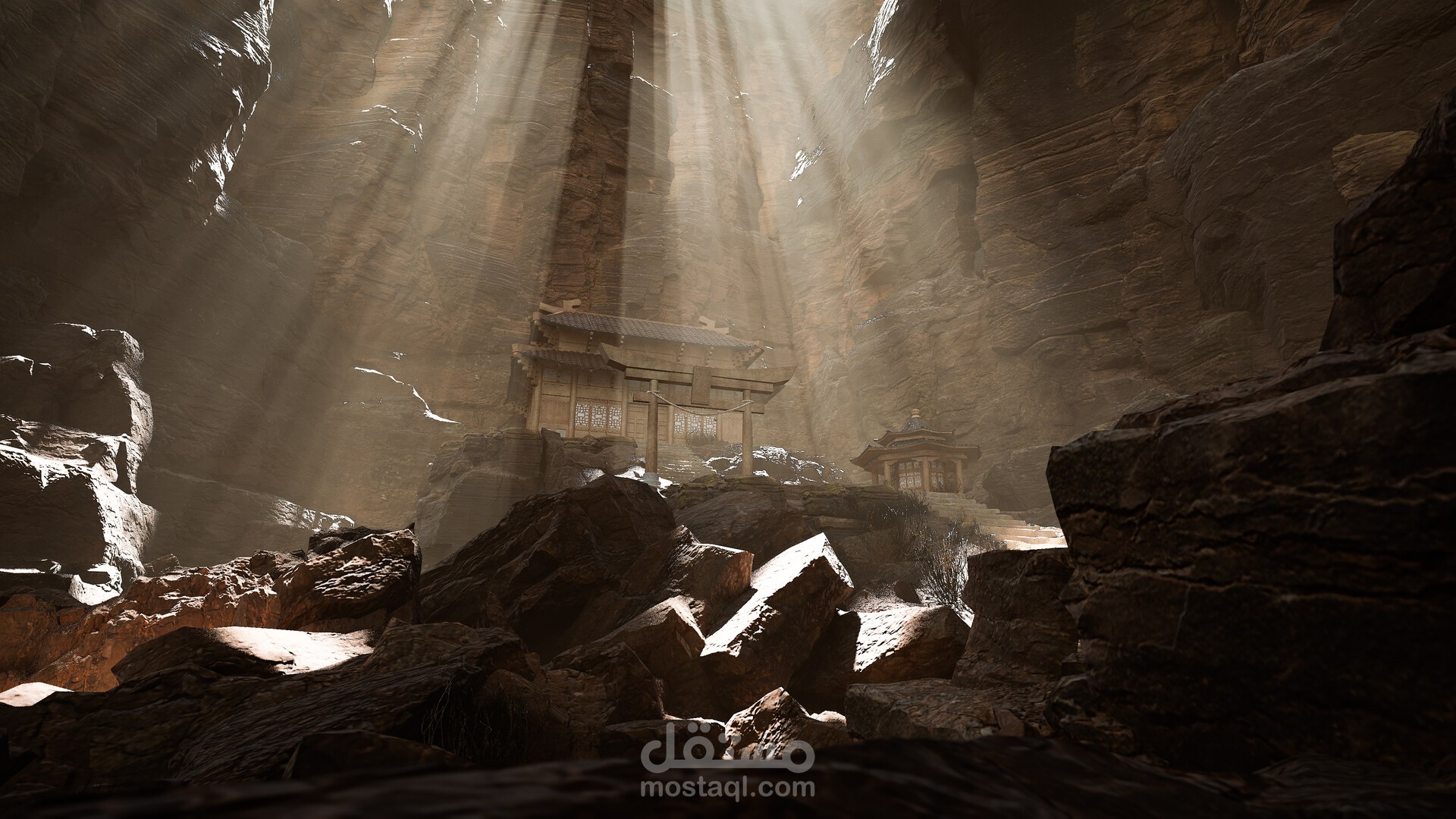 JAPANESE SHRINE SCENE