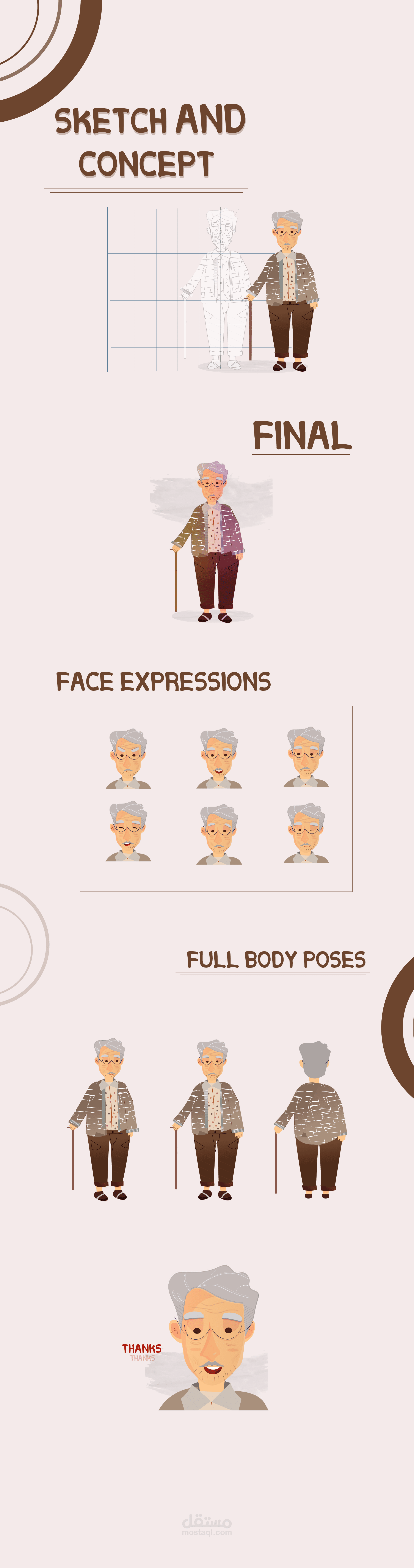 Old man character design2d