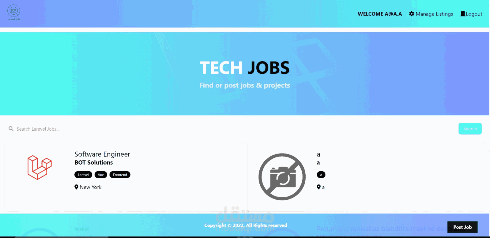 منصة وظائف Php Laravel | TailwindCSS