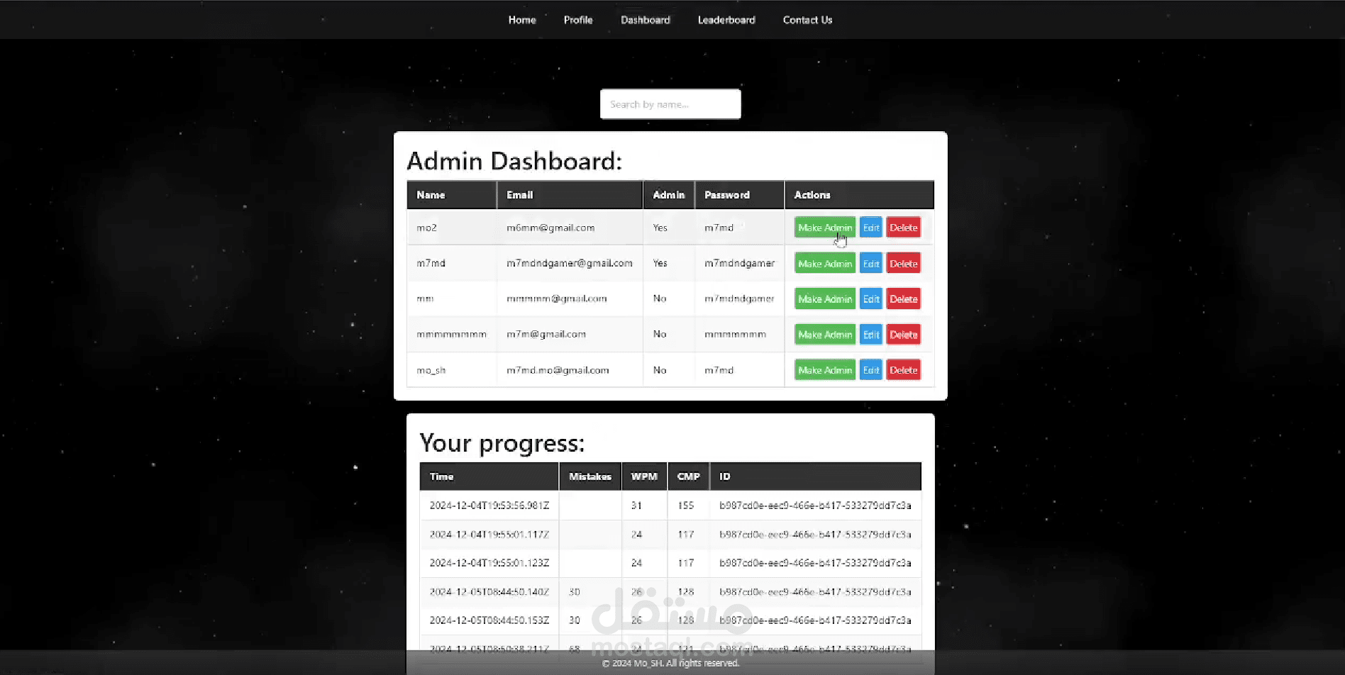 Full website typing test