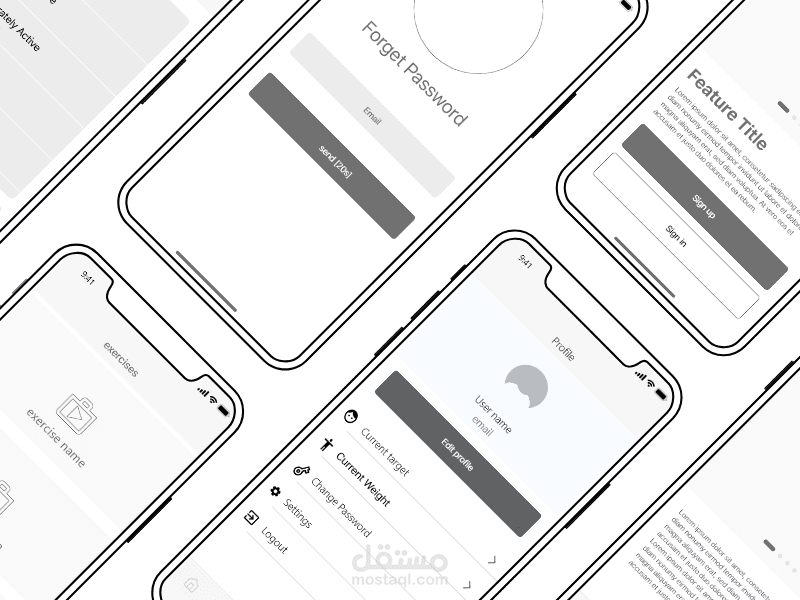 تصميم Wireframe