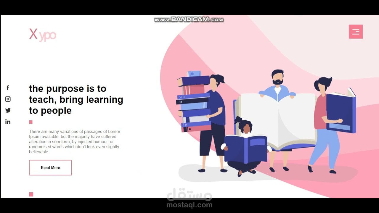 تصميم موقع الكتروني متجاوب  لمؤسسة تعليمية